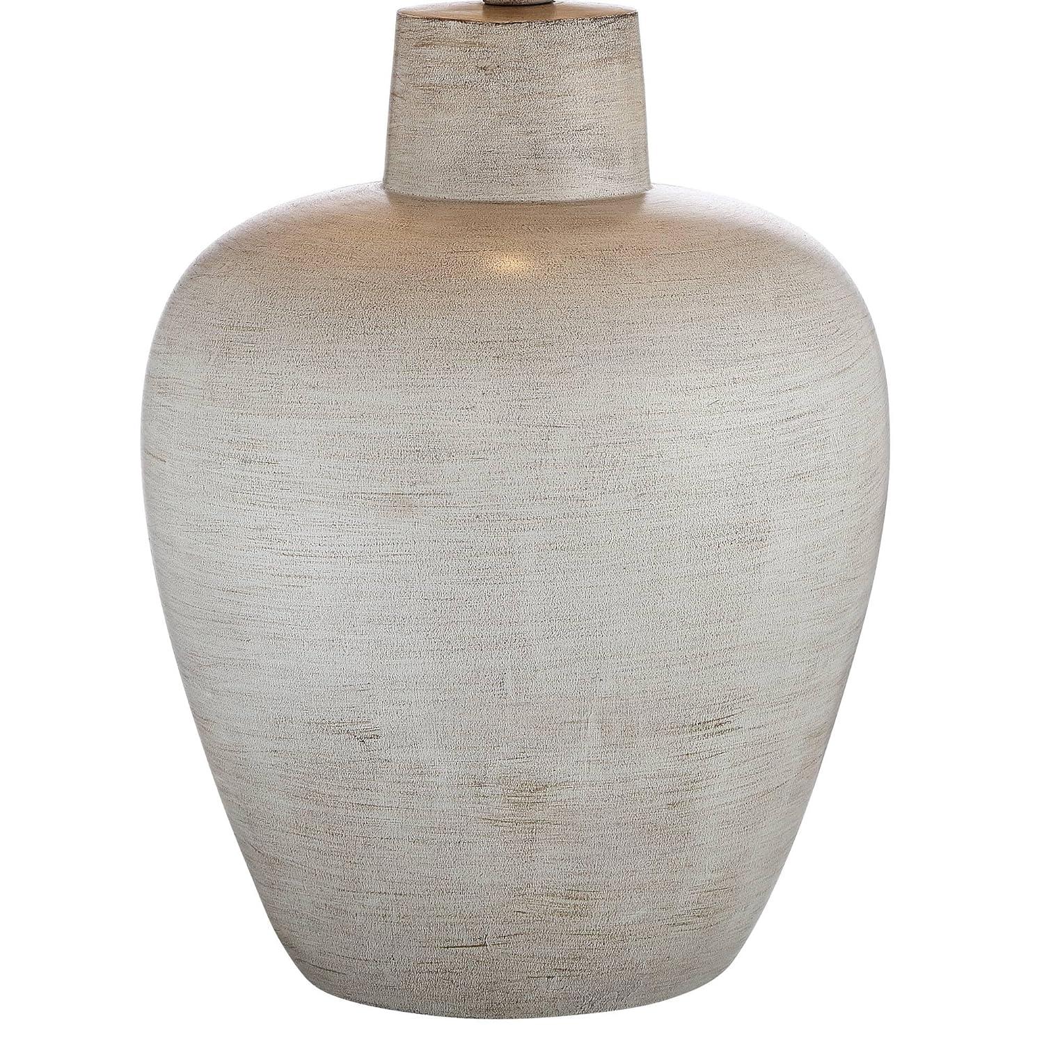 Regency Hill Glenn Rustic Country Cottage Table Lamps 27" Tall Set of 2 Brushed Gray Terra Cotta Beige Fabric Shade for Bedroom Living Room Nightstand