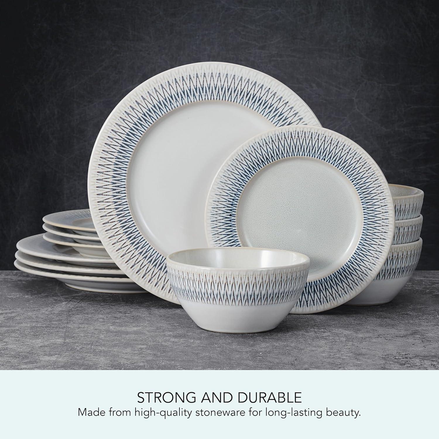 Pfaltzgraff Casey 12 Piece Stoneware Dinnerware Set White