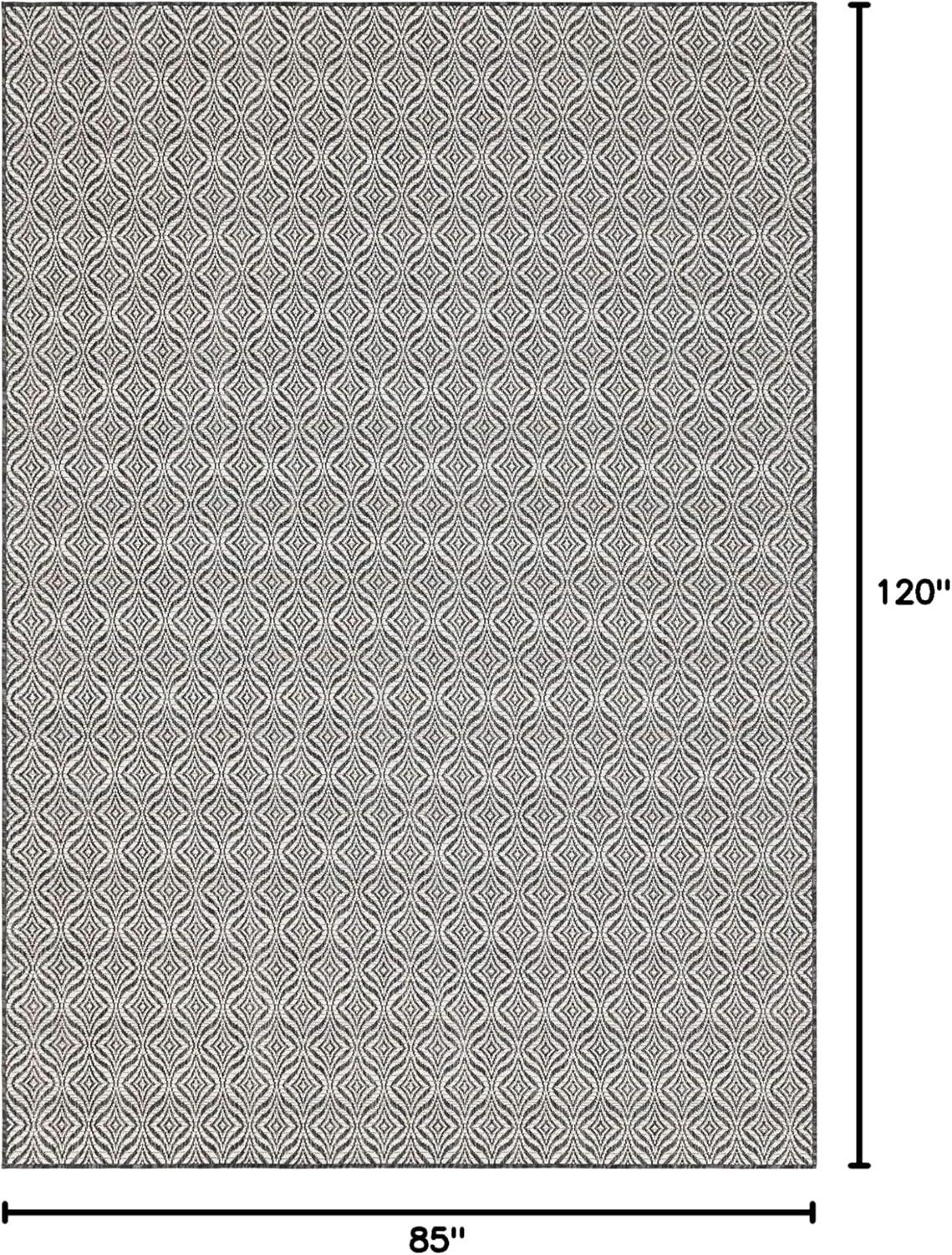 Unique Loom Outdoor Trellis Collection Area Rug - Deco Trellis (7' 1" x 10' Rectangle Charcoal/Ivory)