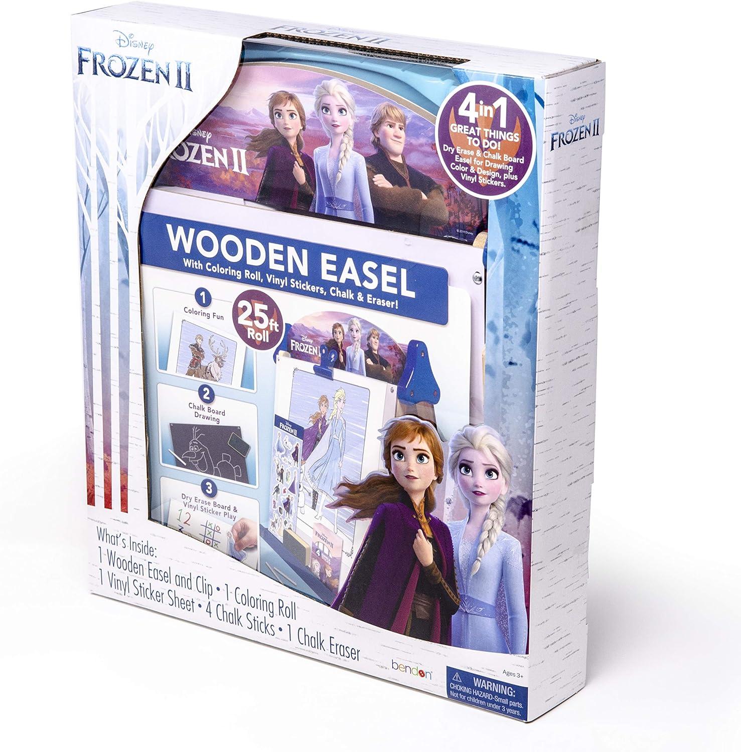 Disney Frozen 2 Double-Sided Wooden Easel with 25-Foot Coloring Paper Roll