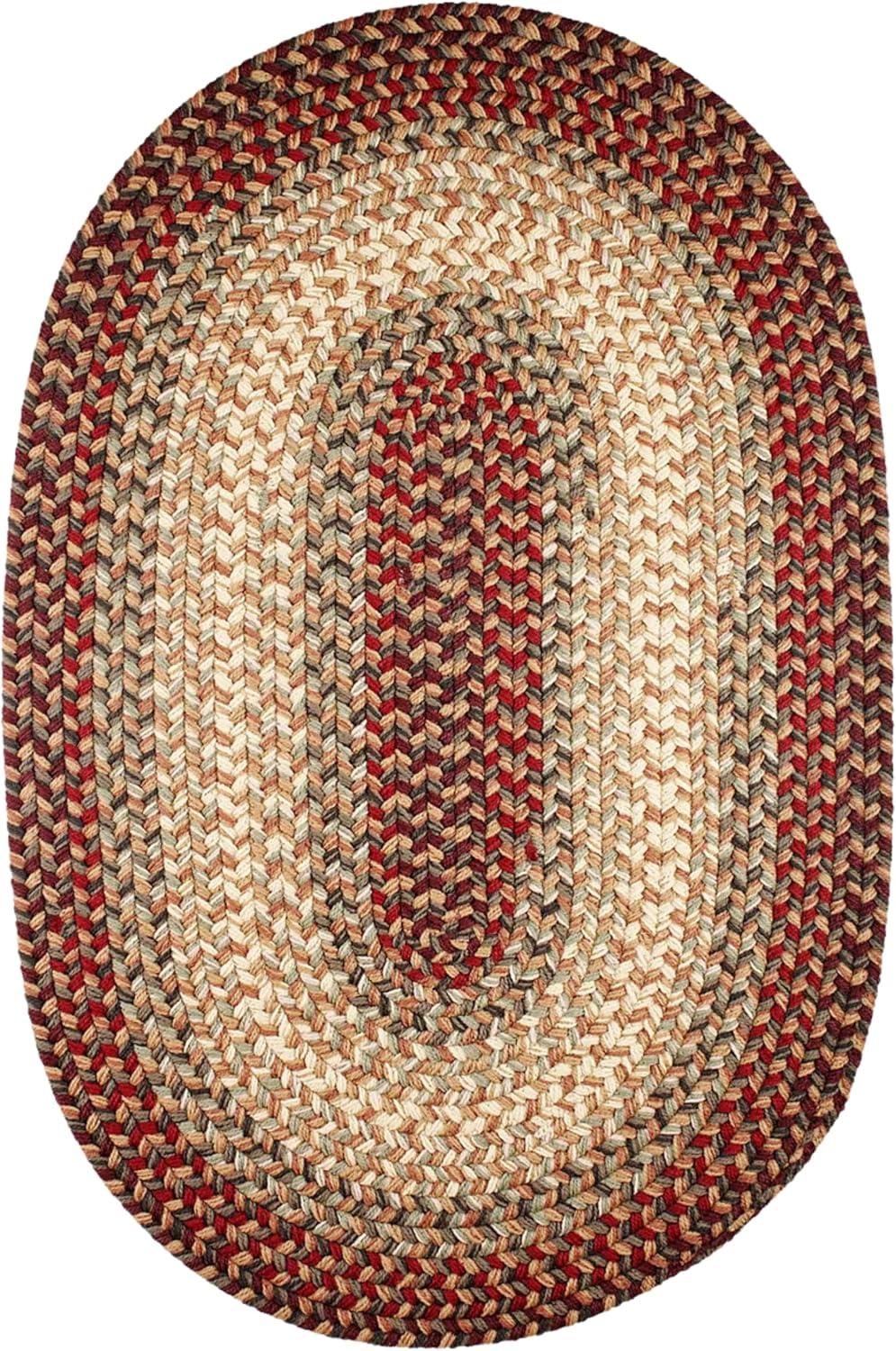 Rhody Rug Easy Living EL73 Spanish Red 2' x 4' Oval Runner - Braided Area Rug, Home Decor, Floor Mat or Bedroom Rug - Easy Care, Ideal for High Traffic Areas in Hallway and Living Room - Made in USA