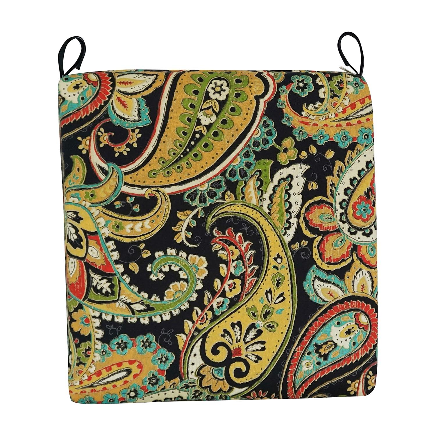 Blazing Needles Set of 4 Outdoor Chair Cushions, Hadia Franco Noir