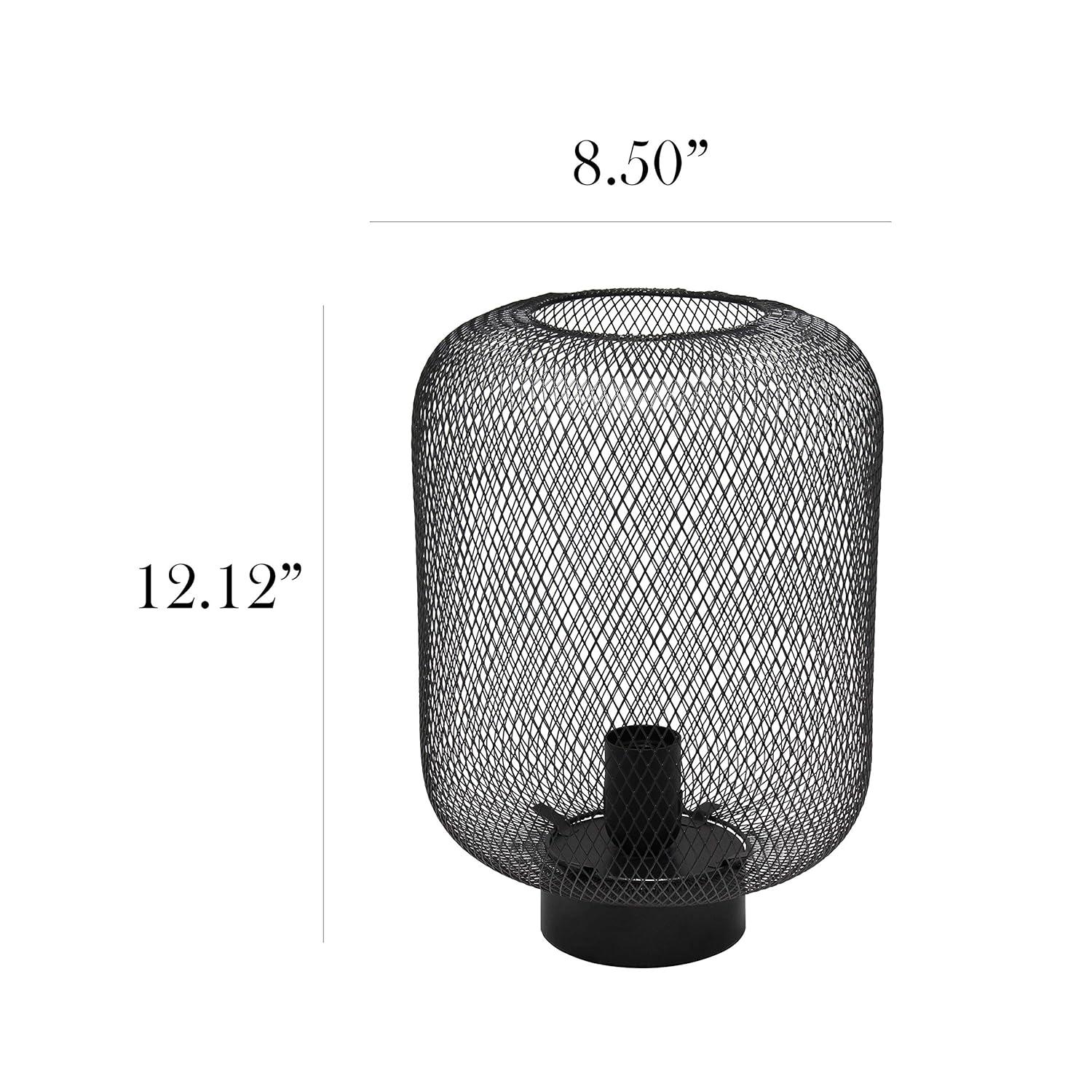 Metal Mesh Industrial Table Lamp Black - Simple Designs: ETL Listed, No Assembly Required
