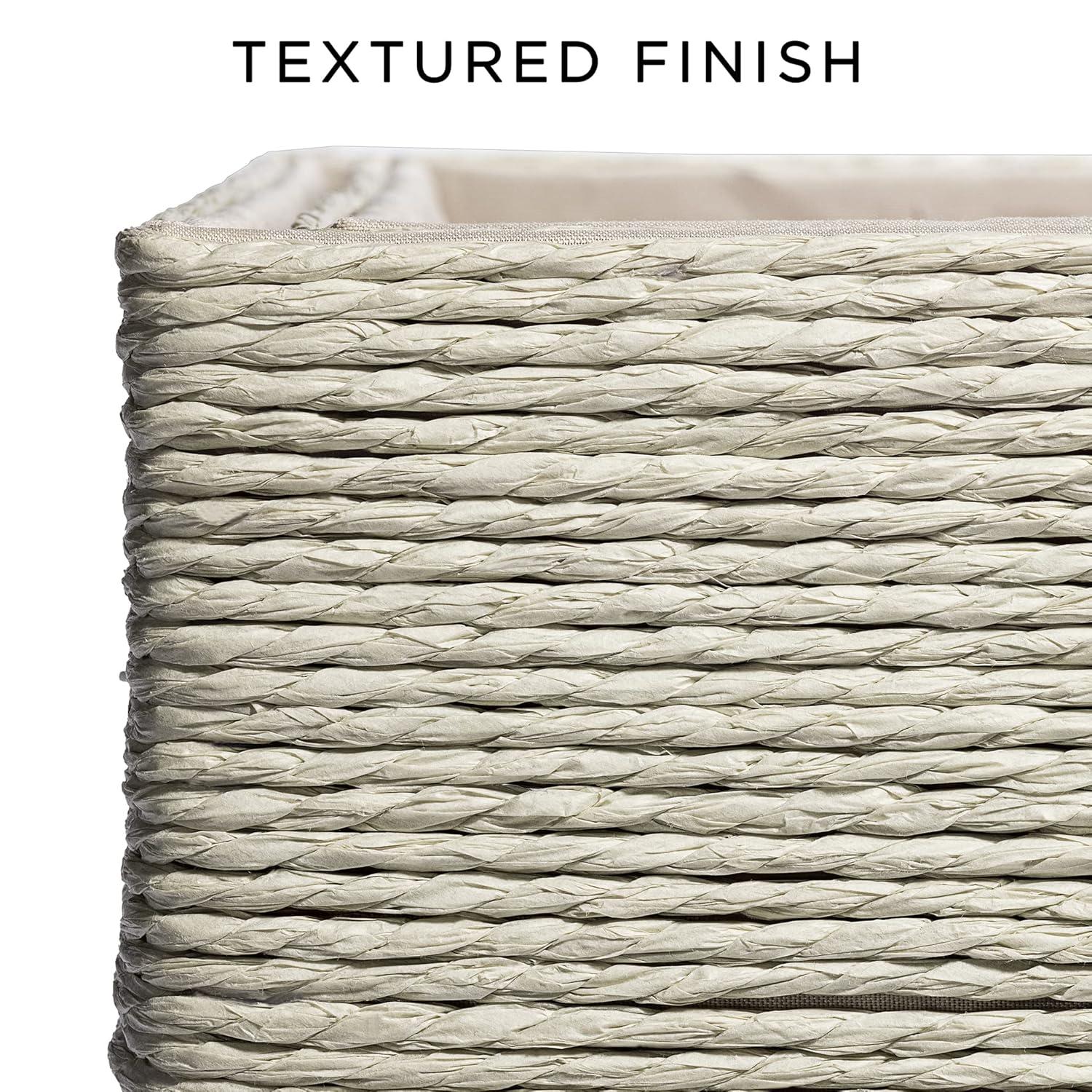 Sorbus Stackable Storage Woven Paper Rope Baskets Set of 4