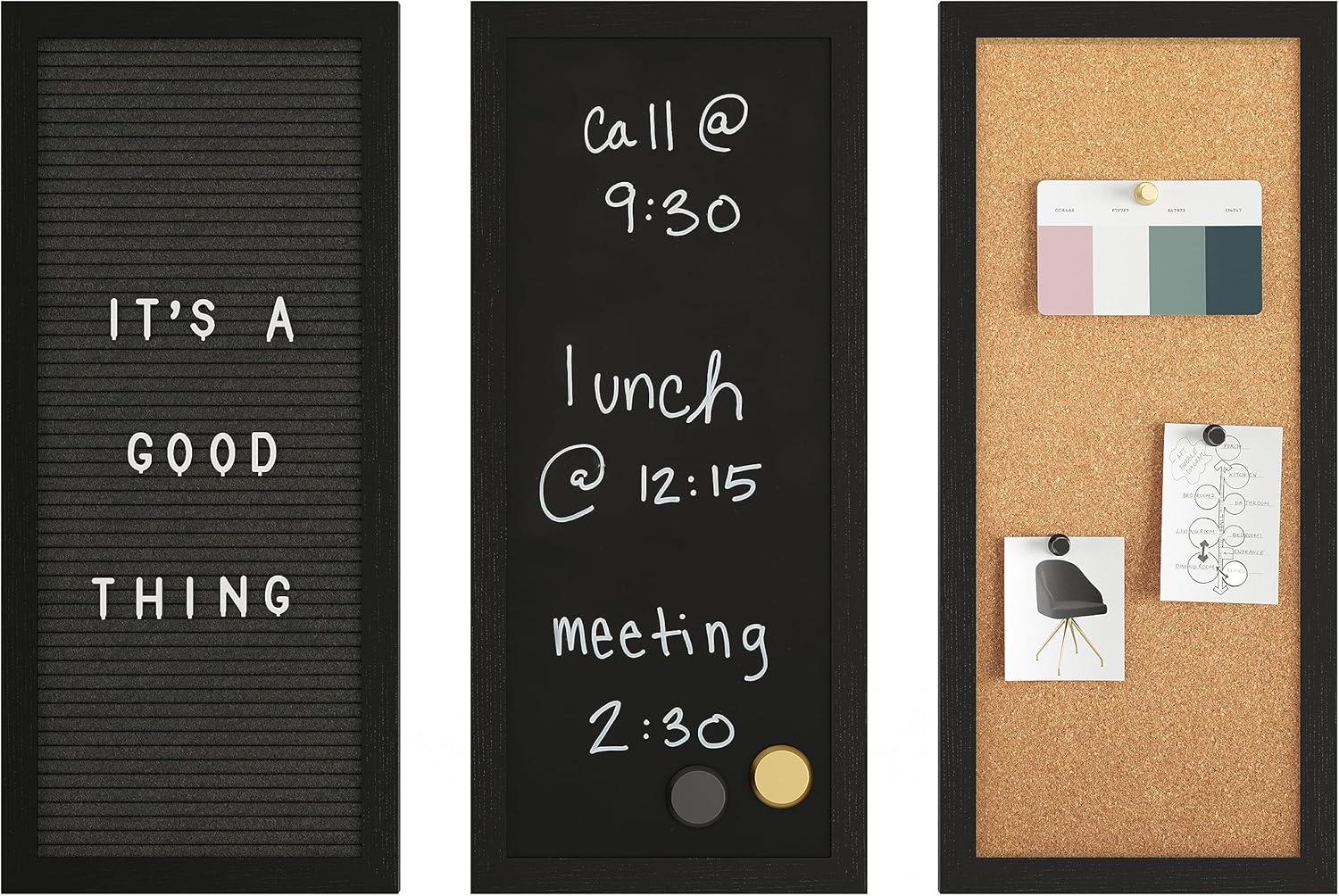 Martha Stewart Thomas Martha Stewart Cork Board, Chalk Board, Letter Board Set with Included Push Pins, Magnets, Liquid Chalk