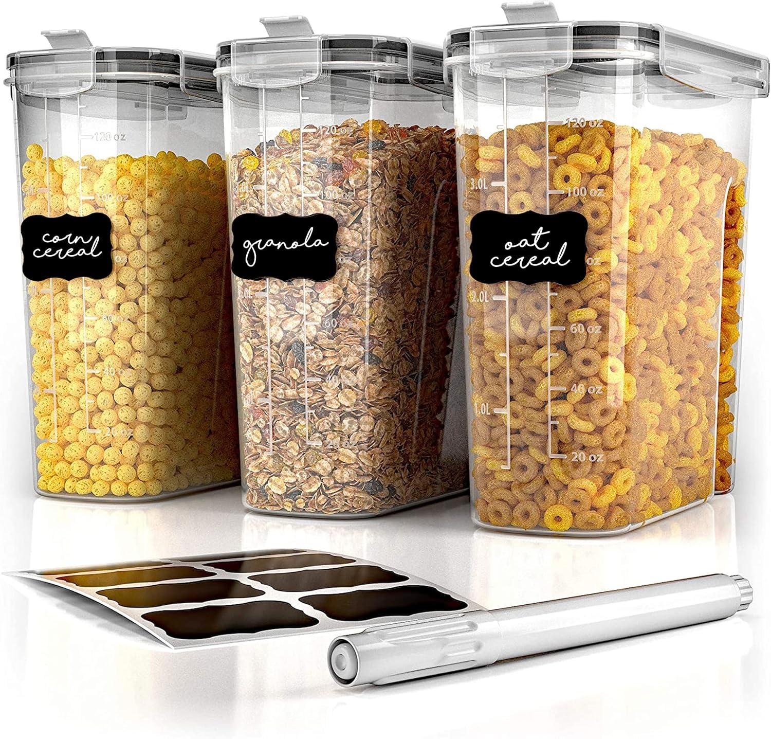 Airtight Food Storage Containers by Simply Gourmet. 7-Piece Kitchen Storage Containers BPA Free + 16 Labels & Marker. Air tight Containers for food and pantry organization and storage
