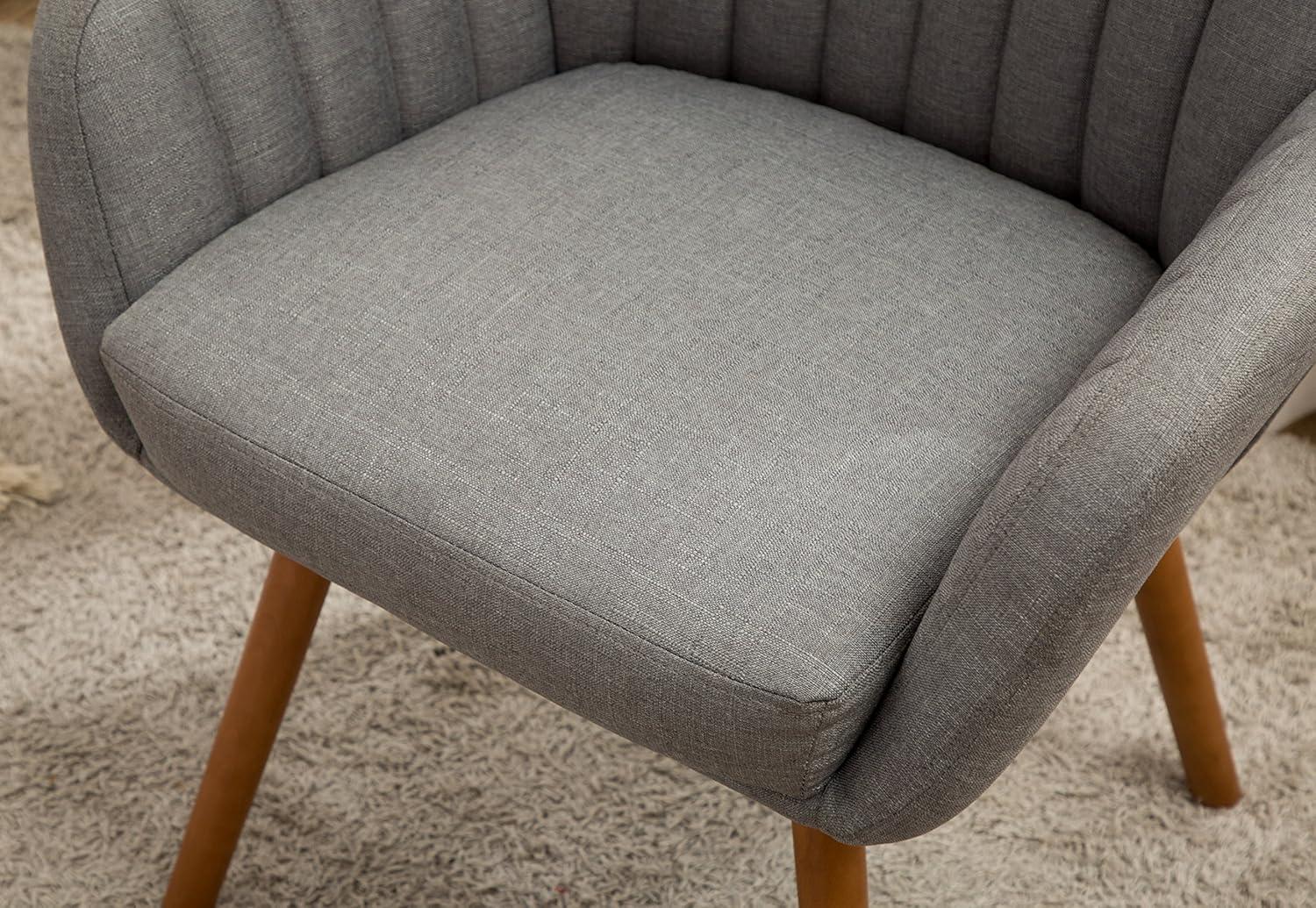 Roundhill Furniture Tuchico Contemporary Fabric Accent Chair, Gray