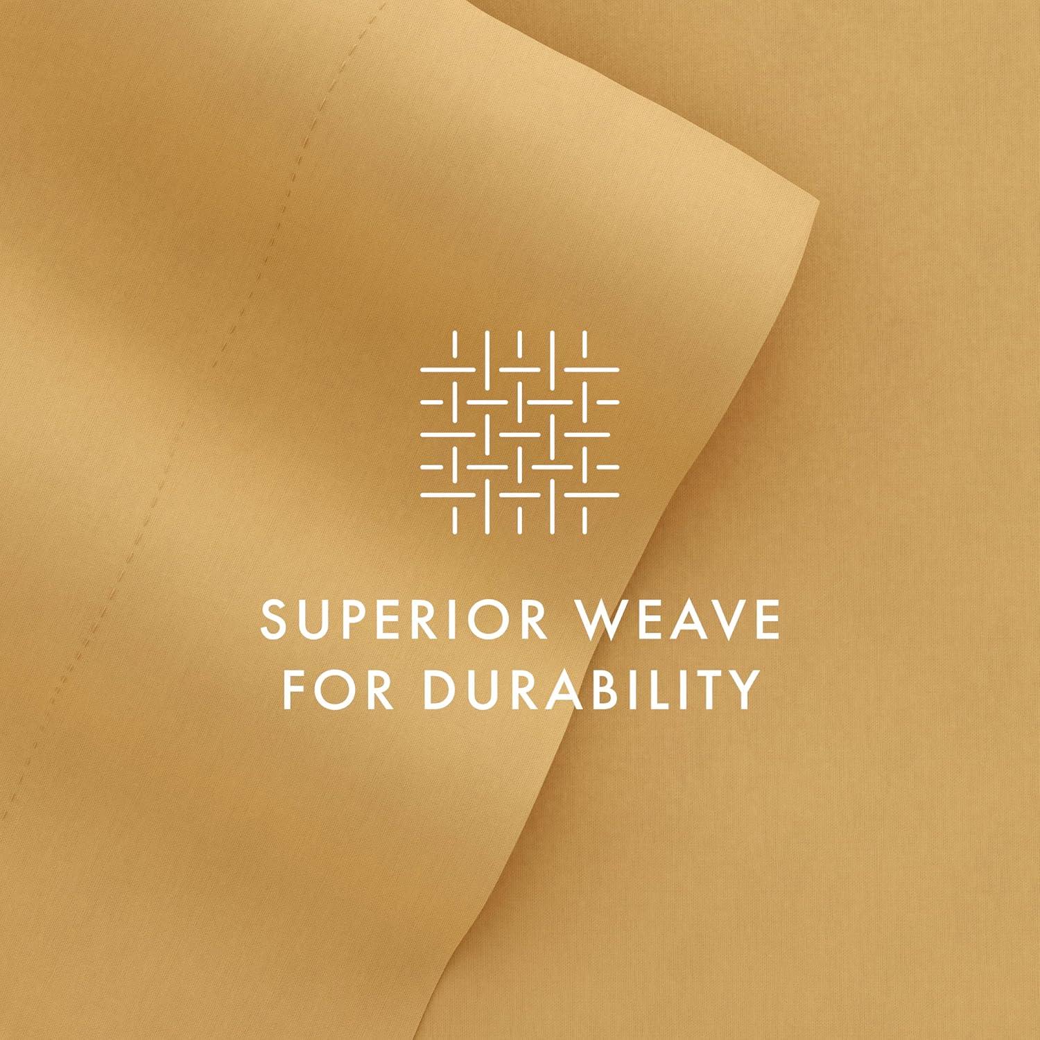 Twin, 3 Piece Solid Bed Sheet Set in Gold by Comfort Canopy