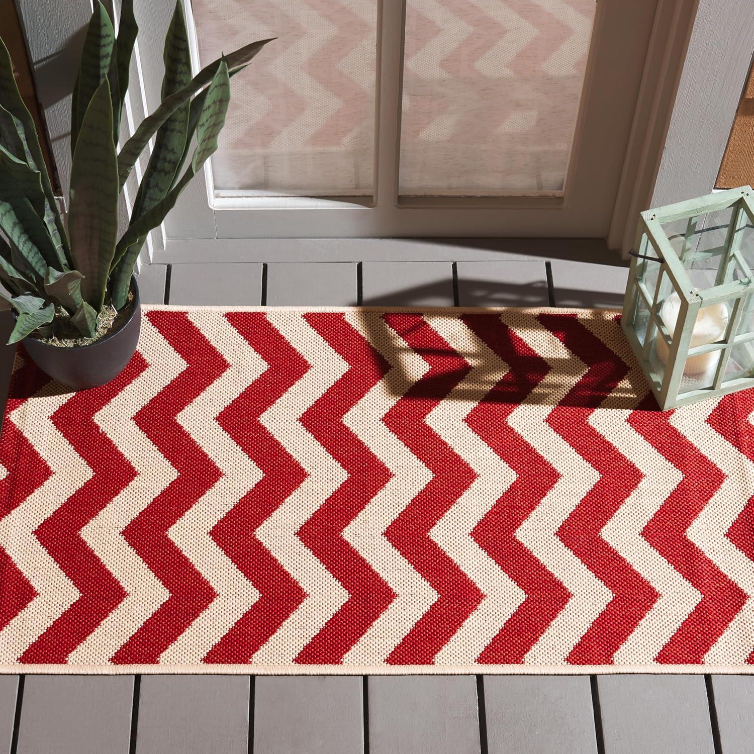 Courtyard CY6244 Power Loomed Indoor and Outdoor Accent Rug - Red - 2'x3'7" - Safavieh