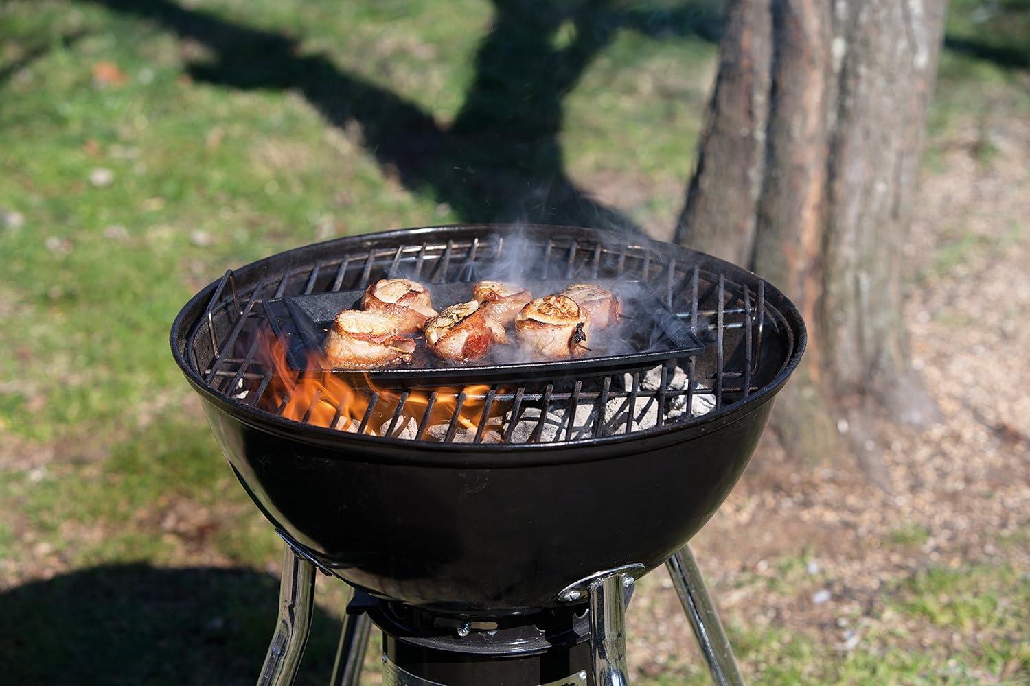 Black Cast Iron Rectangular Griddle with Raised Edges