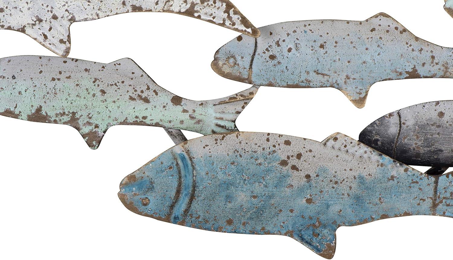 Storied Home Rubber Wood School of Fish Wall Decor