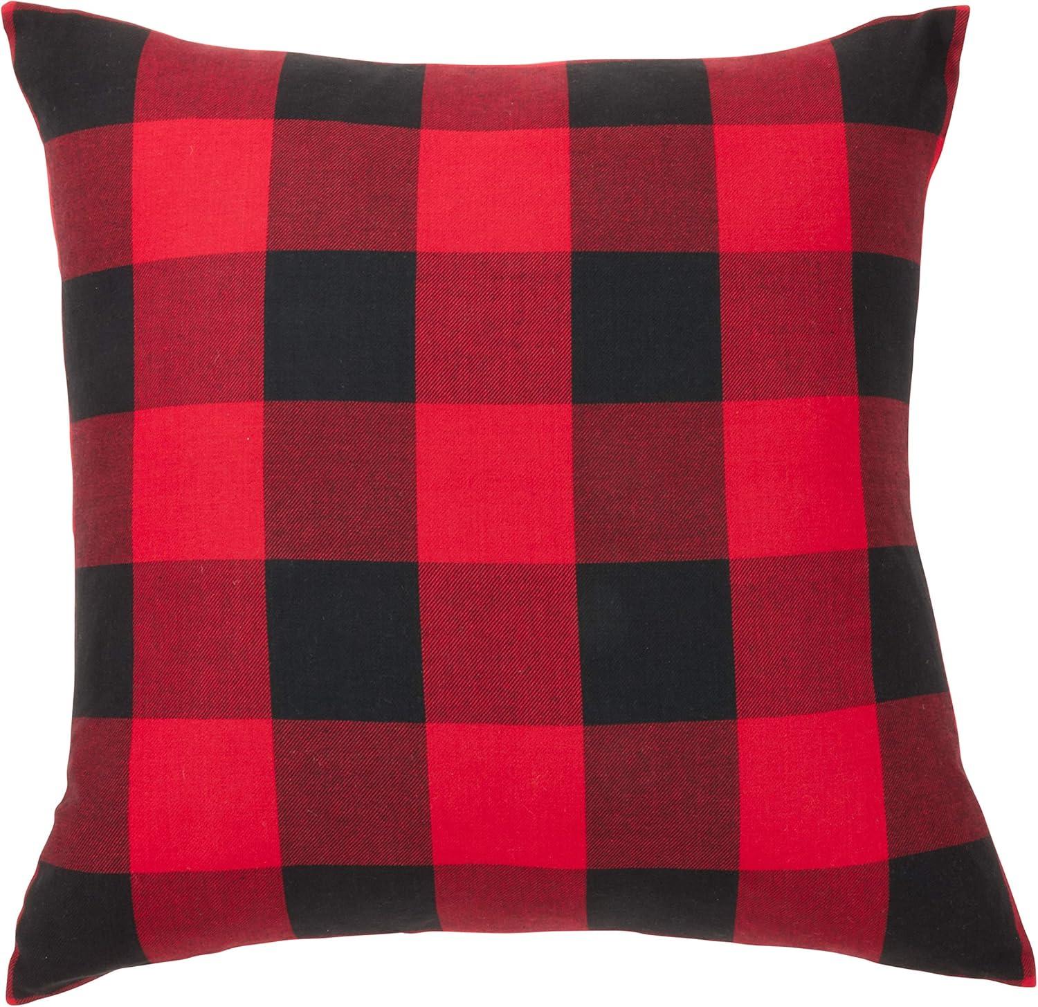 Red and Black Buffalo Plaid Decorative Pillow Cover