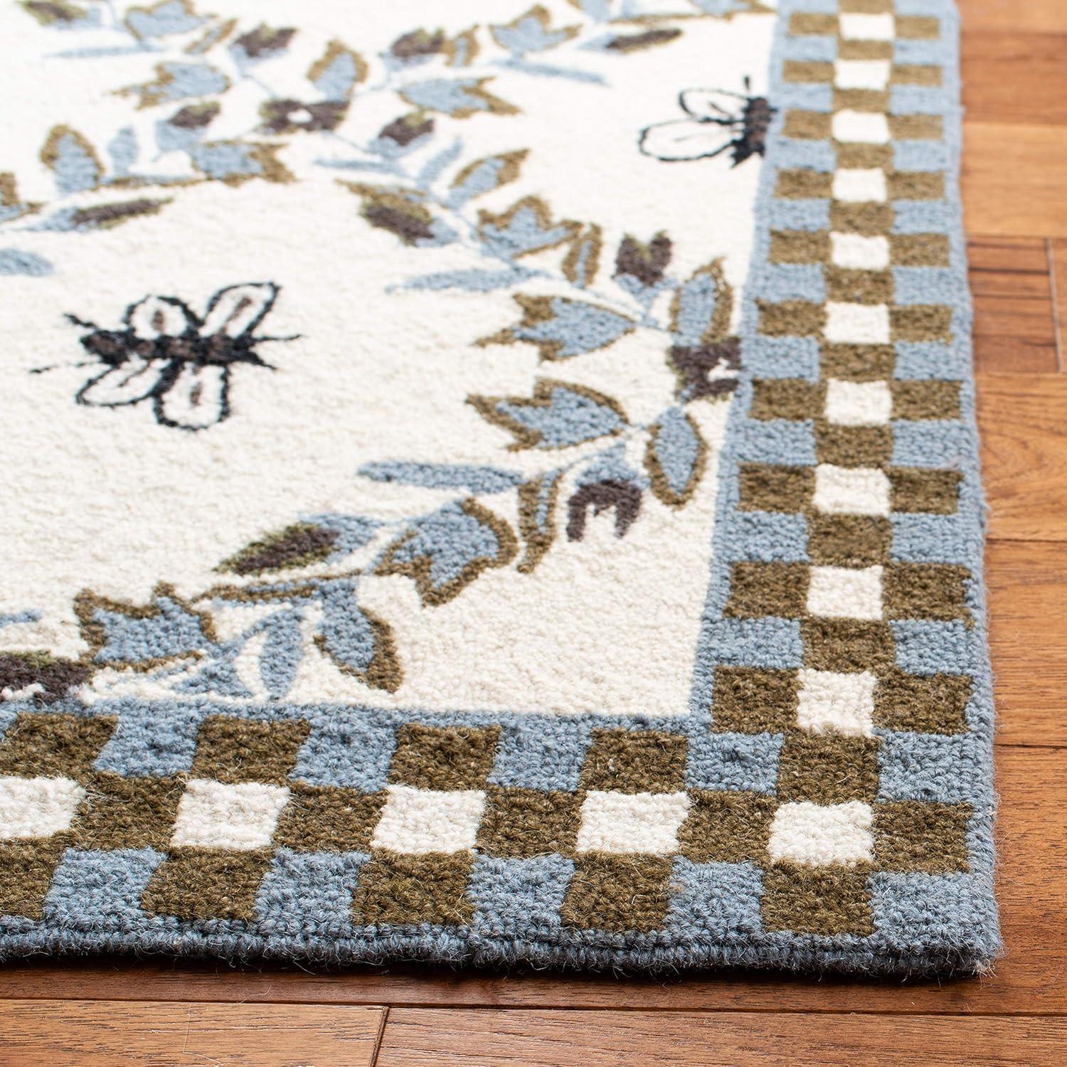 Chelsea HK55 Hand Hooked Accent Rug - Ivory/Light Blue - 1'8"x2'6" - Safavieh.