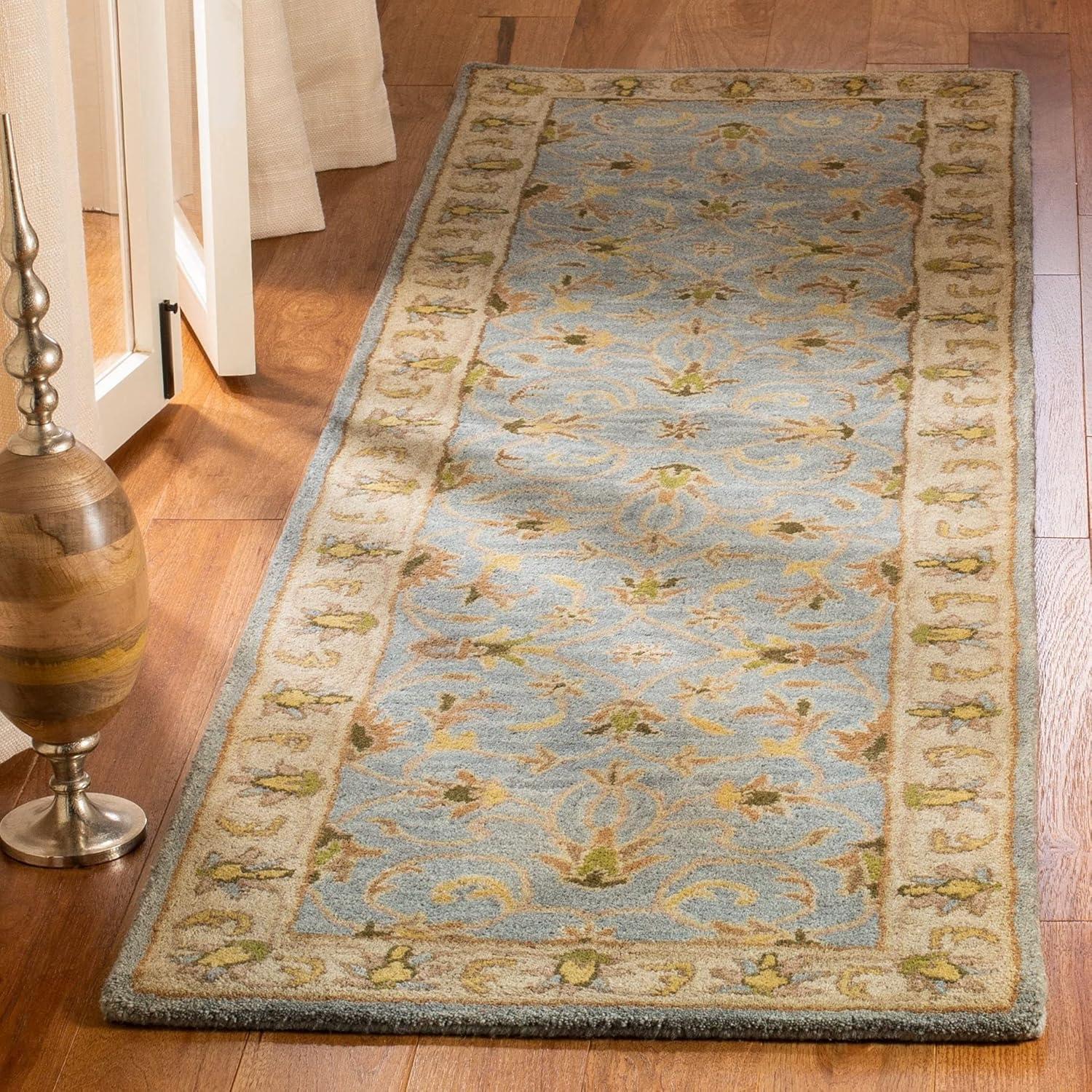 Heritage HG913 Hand Tufted Area Rug - Light Blue/Beige - 8'9"x11'9" - Safavieh.