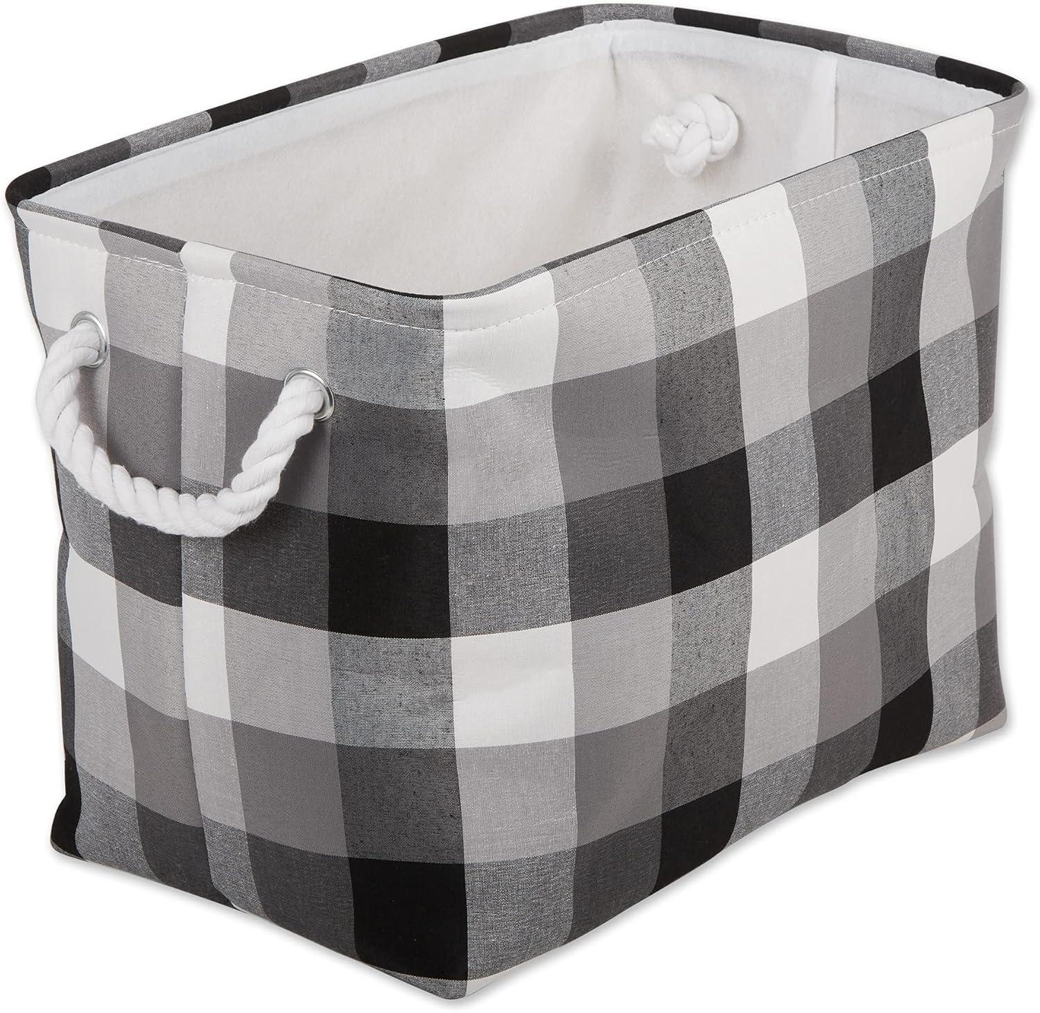 Collapsible Kids' Fabric Cube Storage Bin 16x10x12" - Tri Color Black