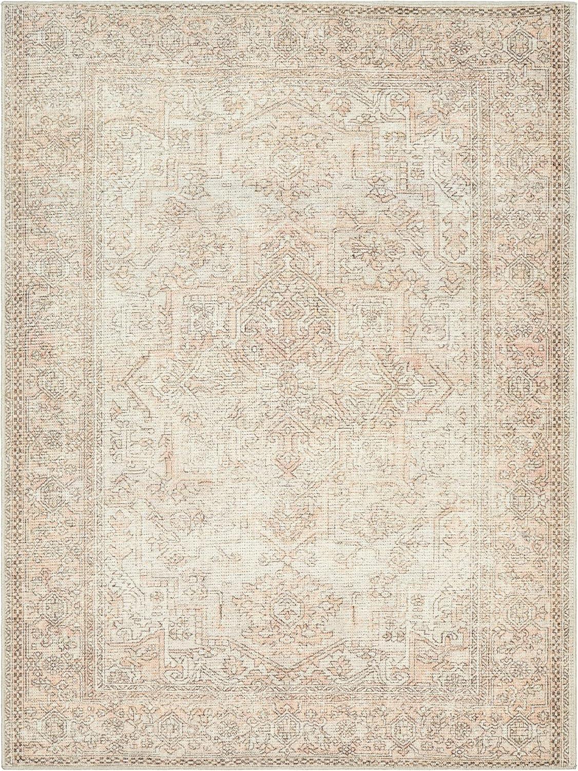 Ivory Hand-Knotted Synthetic Rectangular Area Rug 45" x 26"