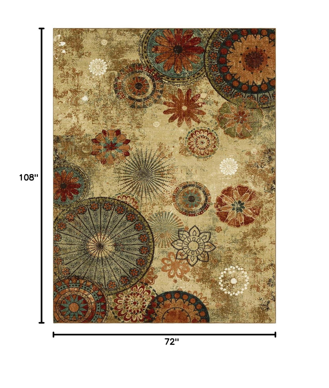 Mohawk Home Strata Caravan Medallion Multi Printed Area Rug, 6'x9', Tan & Orange