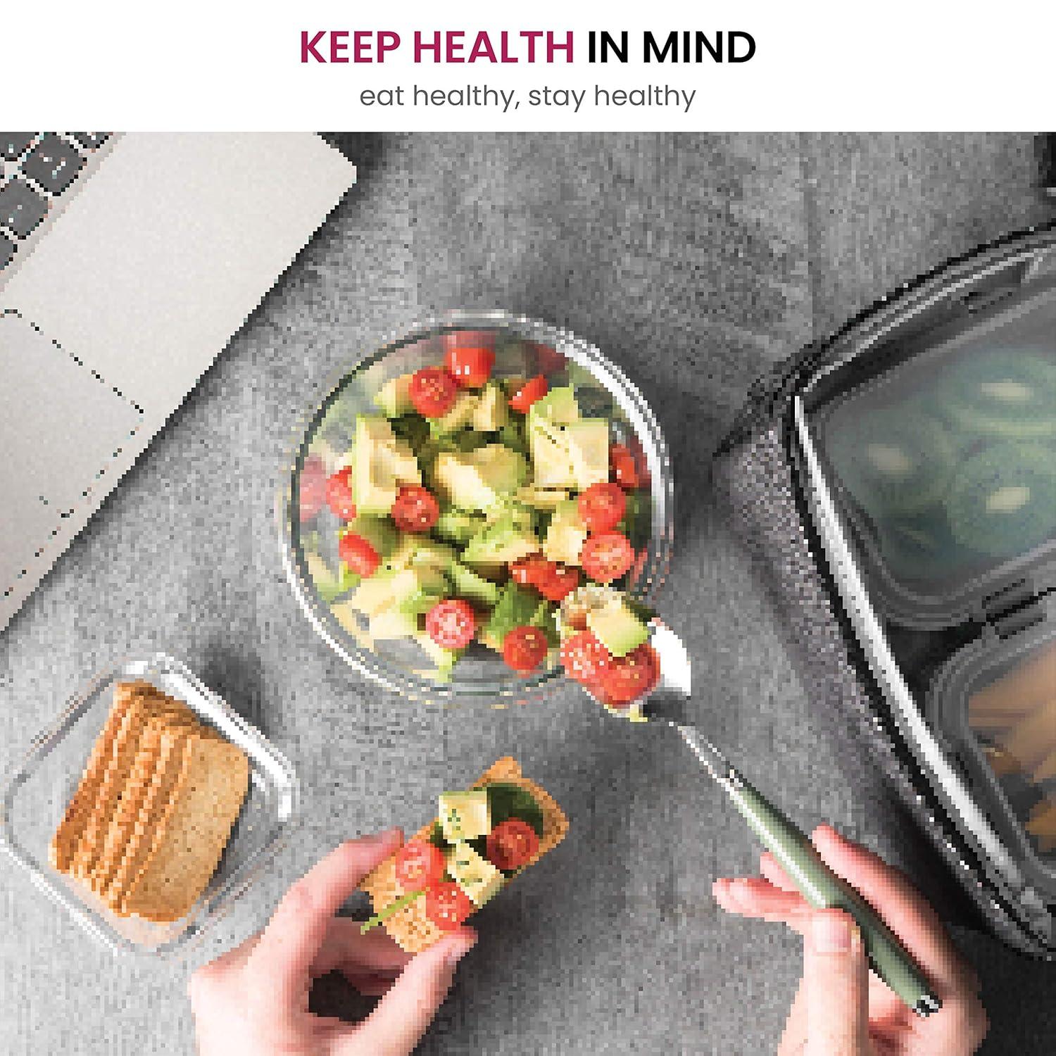 FineDine 24 Piece Glass Storage Containers with Lids - Leak Proof, Dishwasher Safe Glass Food Storage Containers for Meal Prep or Leftovers, Red