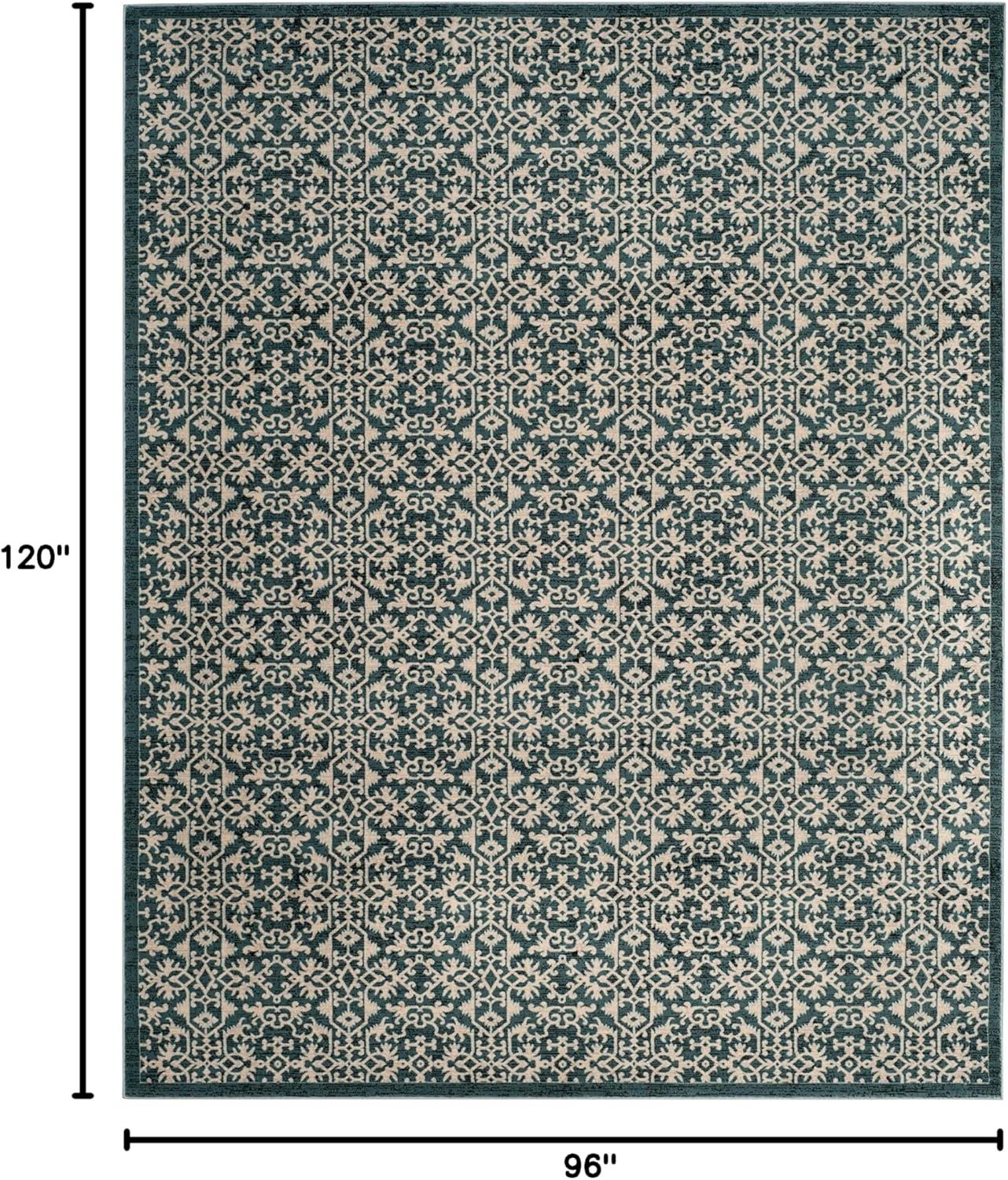 SAFAVIEH Serenity Melyssa Border Area Rug, Turquoise/Cream, 8' x 10'