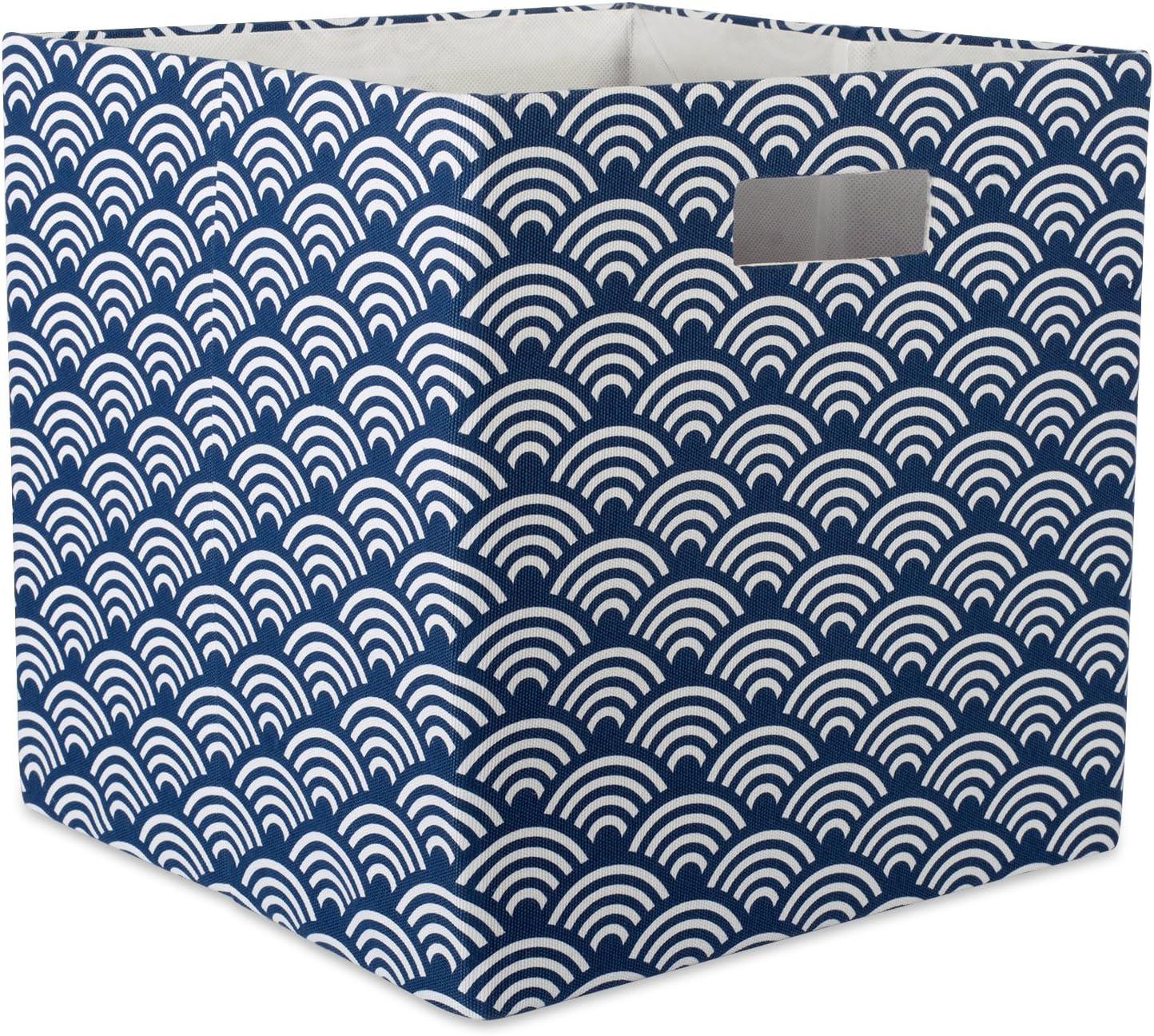 DII Polyester Cube Waves Nautical Blue Square