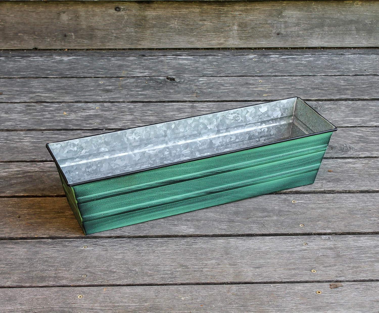 Small Galvanized Metal Rectangular Planter Box - ACHLA Designs