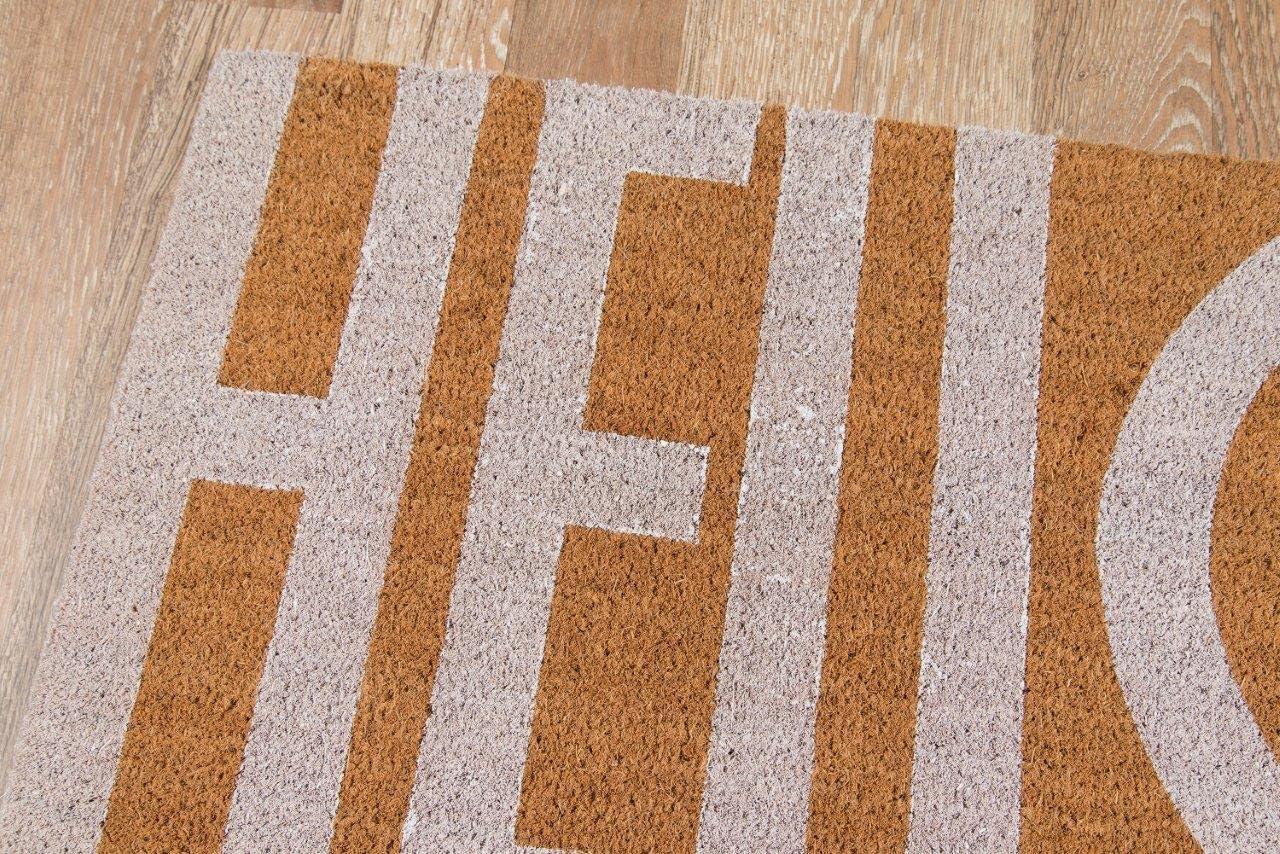 Retro Hello Coir Outdoor Doormat 18" x 30"