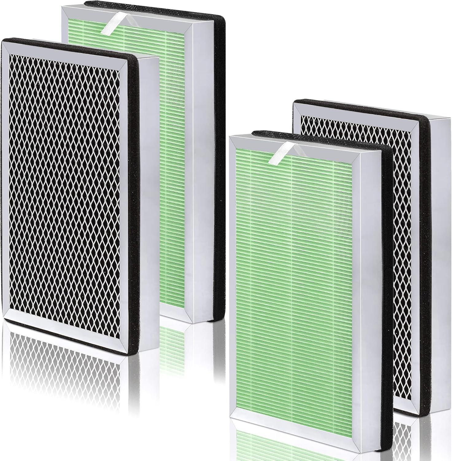 High-Efficiency H13 HEPA and Activated Carbon Air Purifier Filters, Pack of 4