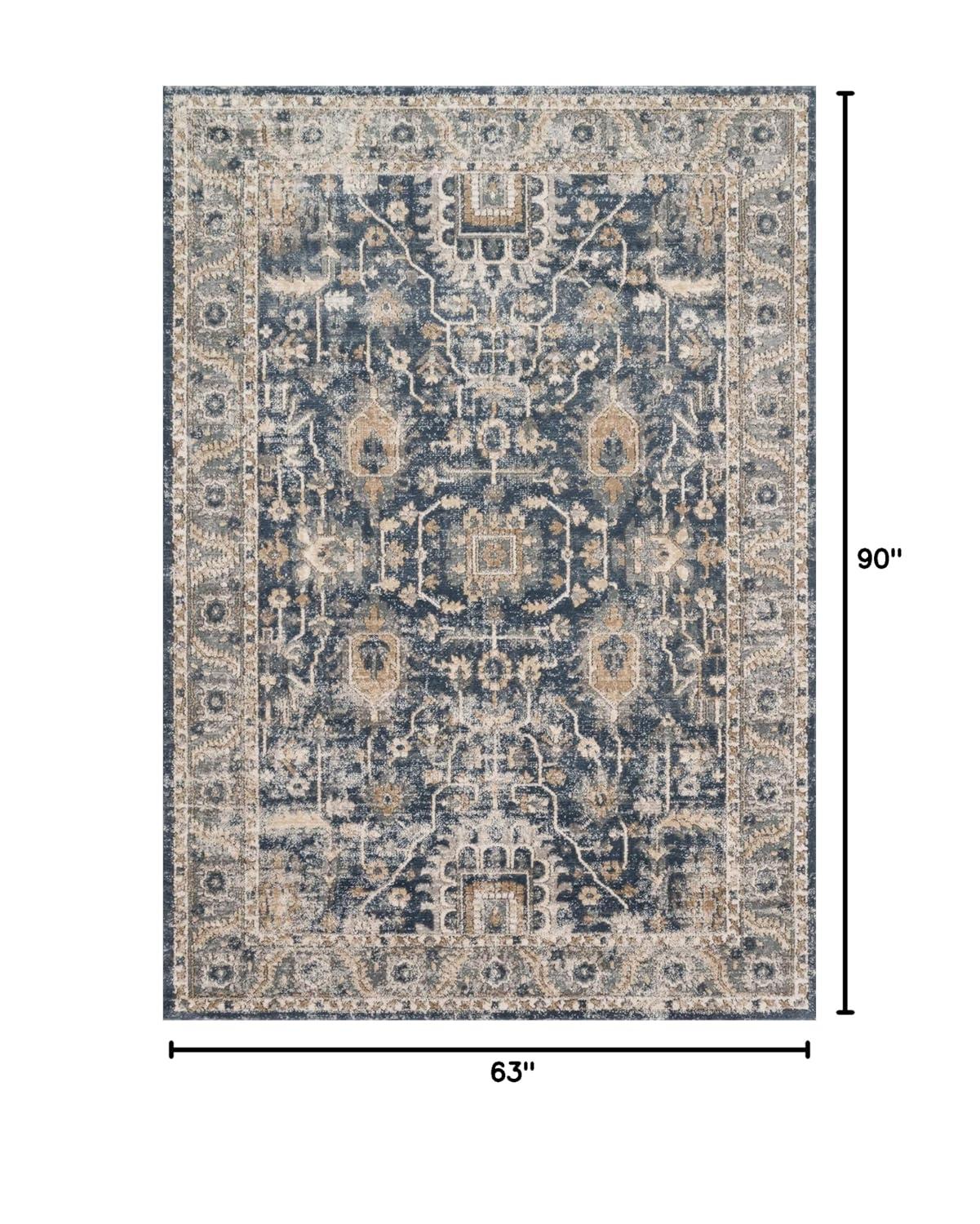 Loloi Teagan Denim / Pebble 5'-3" x 7'-6" Area Rug