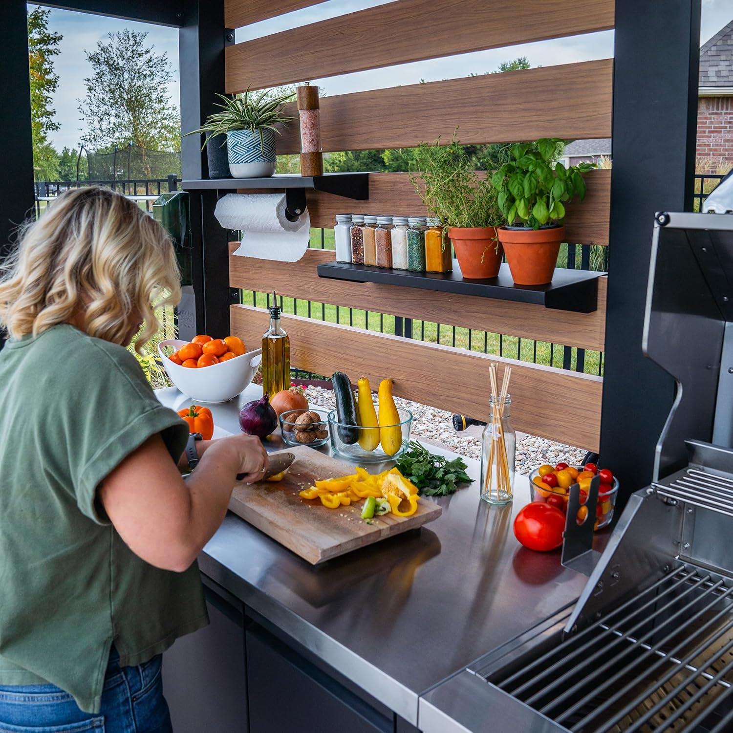 Backyard Discovery Fusion Flame Outdoor Kitchen, Grill, and Refrigerator