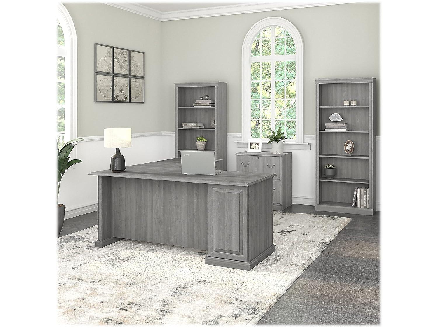 Saratoga Tall 5 Shelf Bookcase in Modern Gray - Engineered Wood