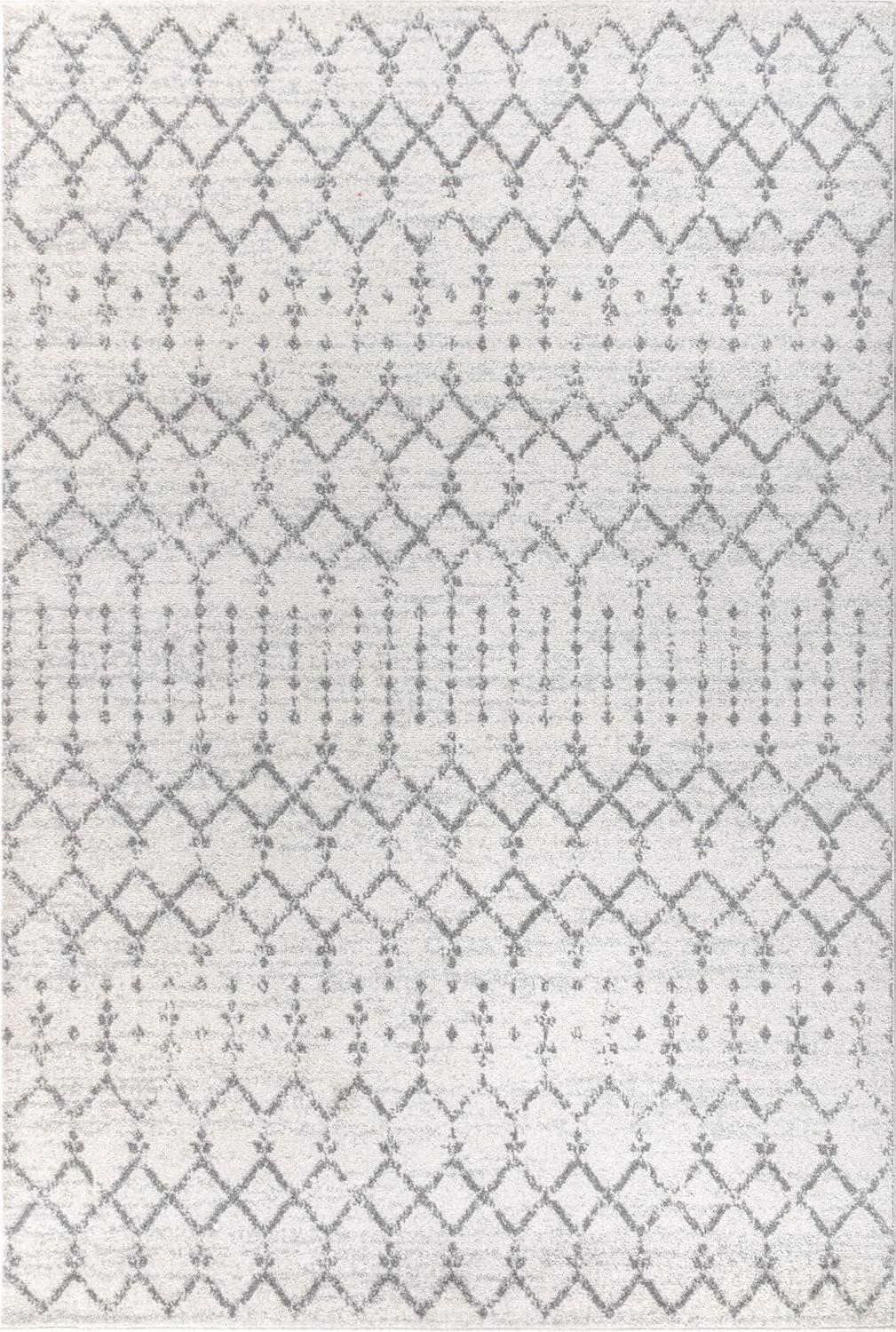 JONATHAN Y Moroccan inspired HYPE Boho Vintage Diamond Cream/Gray 3 ft. x 5 ft. Area Rug