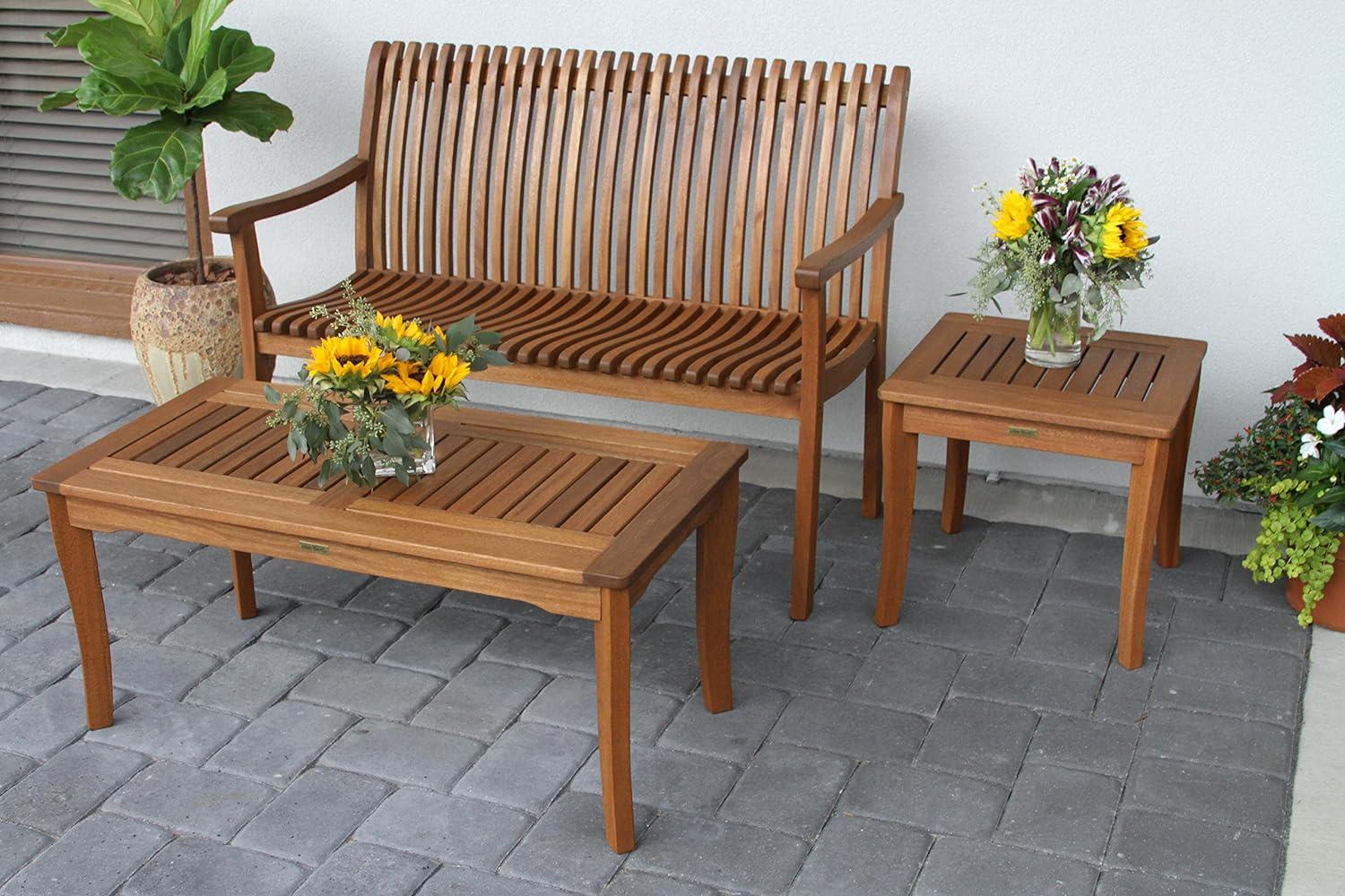 Vineyard Classic Brown Eucalyptus Square Outdoor End Table