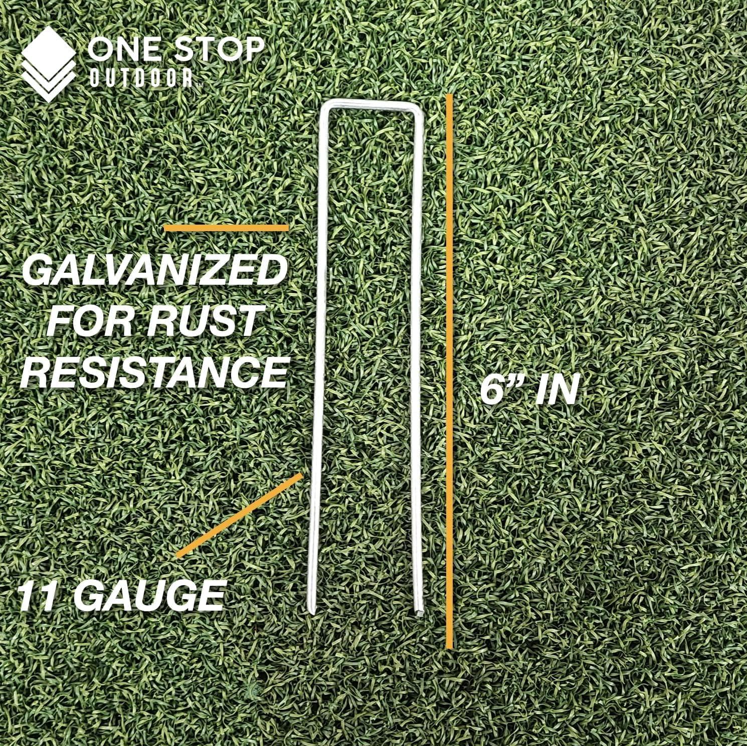 50-Pack Green TOP, 6 Inch Garden Stakes, Landscape Staples, U-Type Turf Stake for Artificial Grass, Rust Proof Sod Pin for Securing Fences Weed Barrier Fabric Outdoor Wires Tents & Tarps