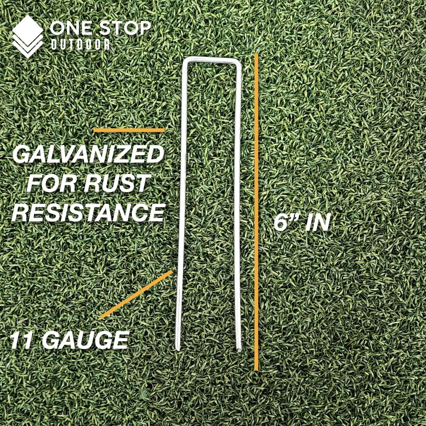 50-Pack Green TOP, 6 Inch Garden Stakes, Landscape Staples, U-Type Turf Stake for Artificial Grass, Rust Proof Sod Pin for Securing Fences Weed Barrier Fabric Outdoor Wires Tents & Tarps