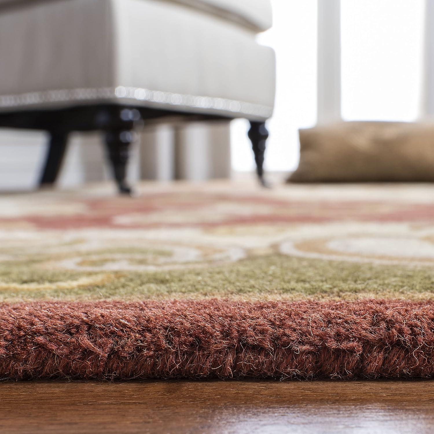 Classic CL234 Hand Tufted Accent Rug - Rust/Green - 2'3"x4' - Safavieh.