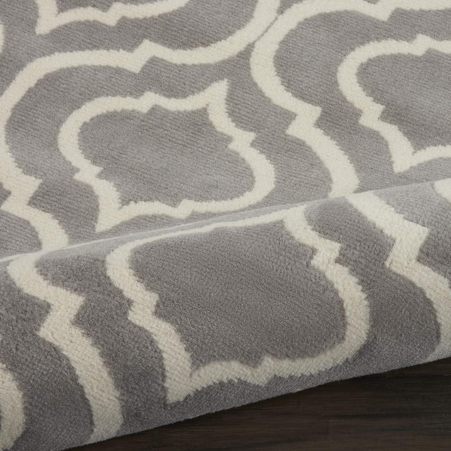 Nourison Jubilant 7 x 10 (ft) Loomed Polypropylene Grey Rectangular Indoor Abstract Area rug