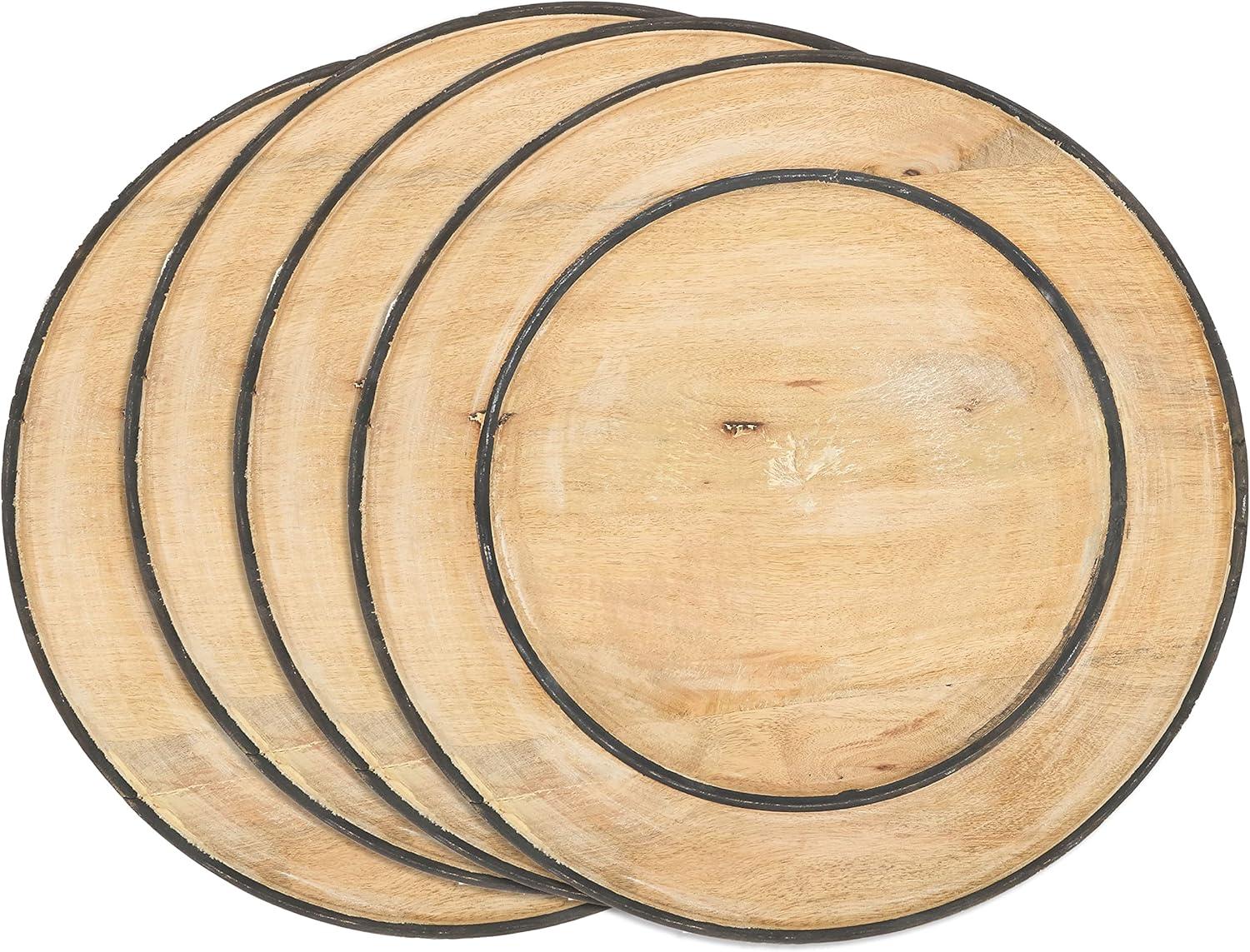 Saro Lifestyle Wooden Charger, 13" Ø Round, Natural (Set of 4)