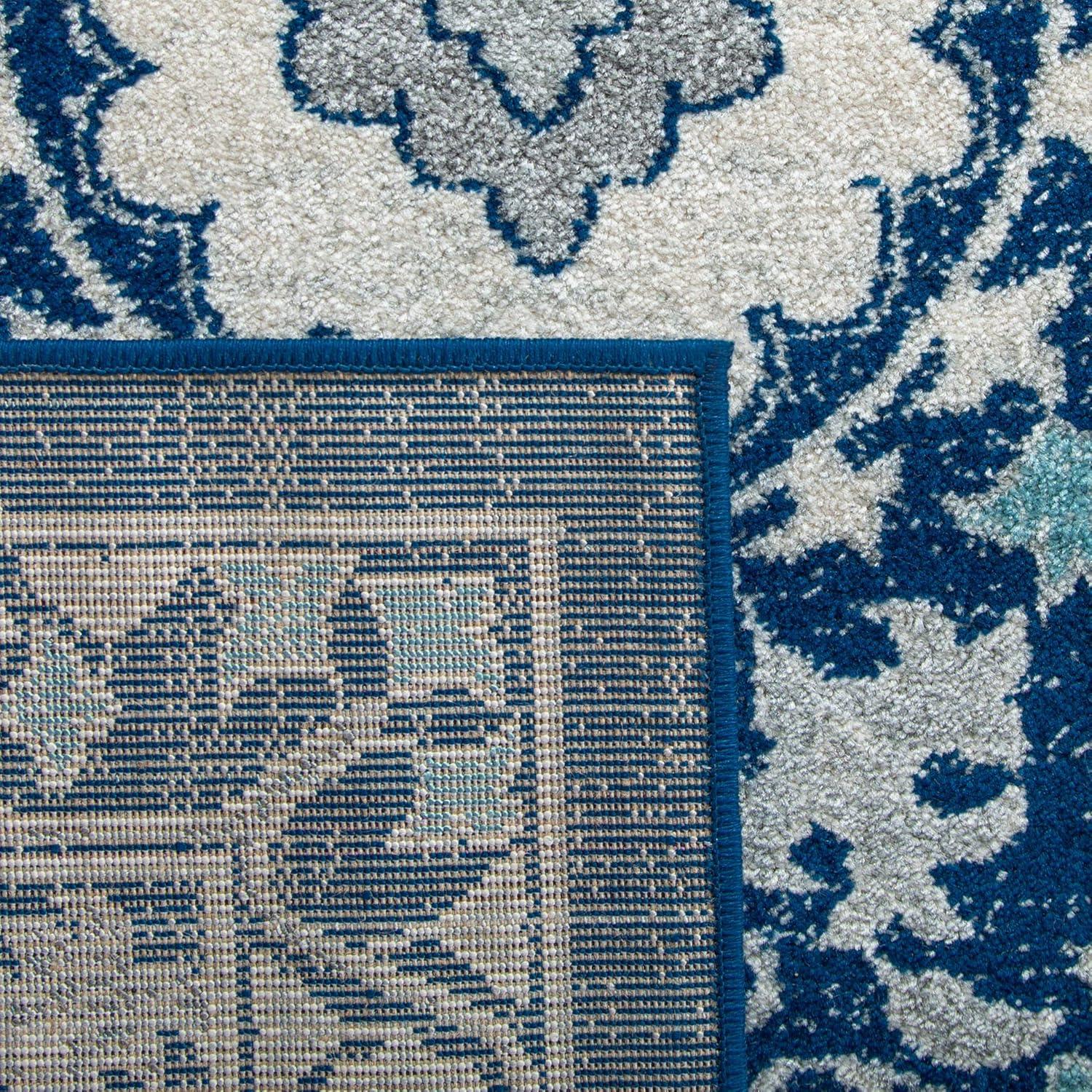 Evoke EVK251 Power Loomed Area Rug - Blue/Ivory - 8'x10' - Safavieh.