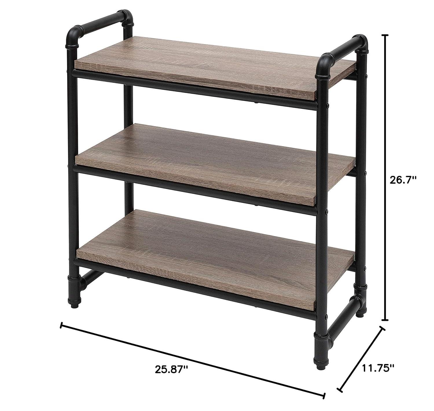 Organize It All 3 Tier Pipe Line Freestanding Bathroom Storage Shelf Unit