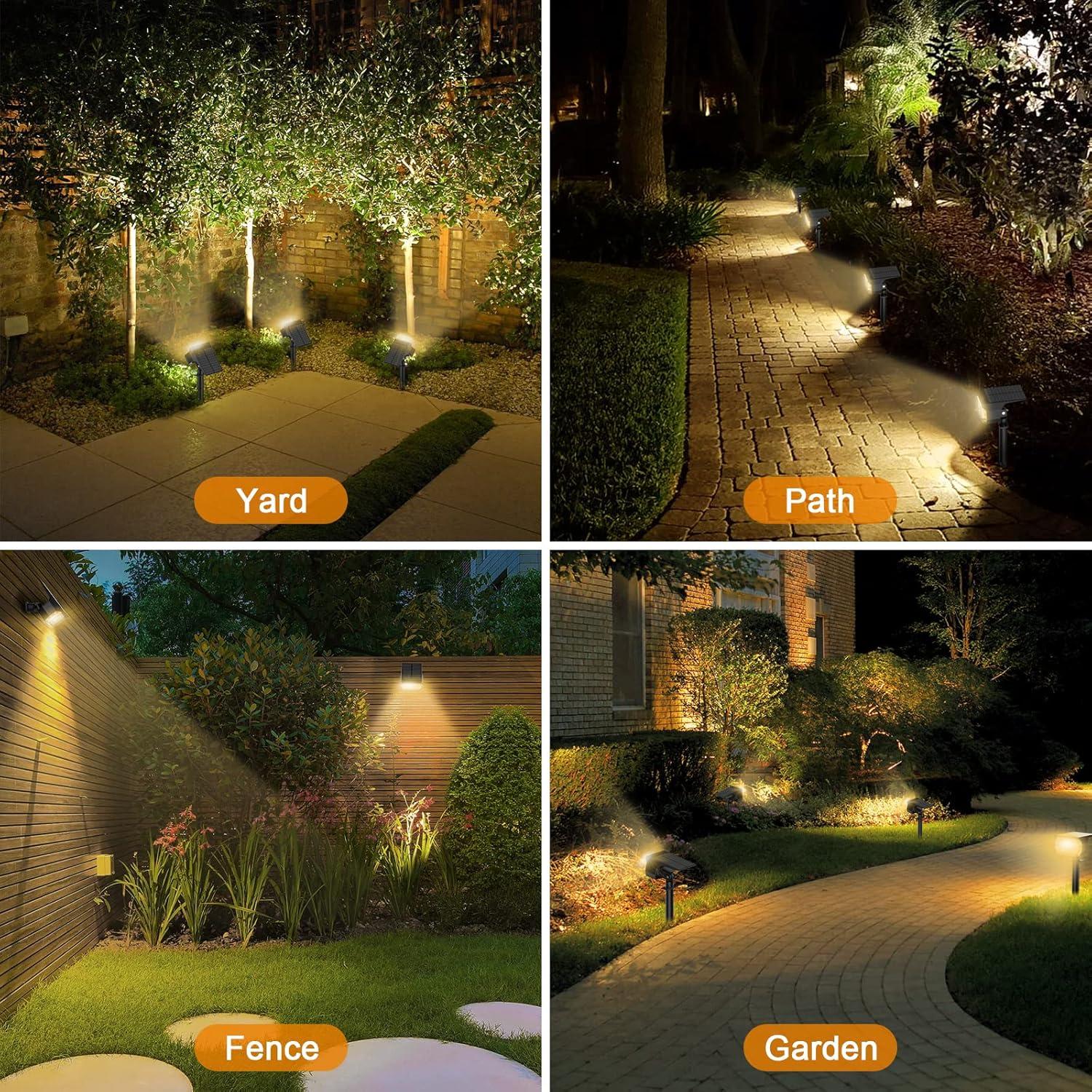 Daylight White 57-LED Solar Landscape Spotlights Multipack