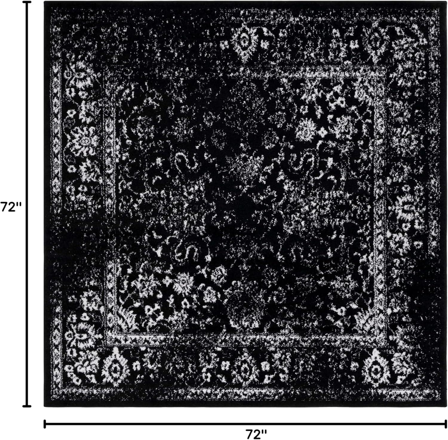 Adirondack ADR109 Machine Made Indoor Area Rug - Black/Teal - 6'x6' - Safavieh