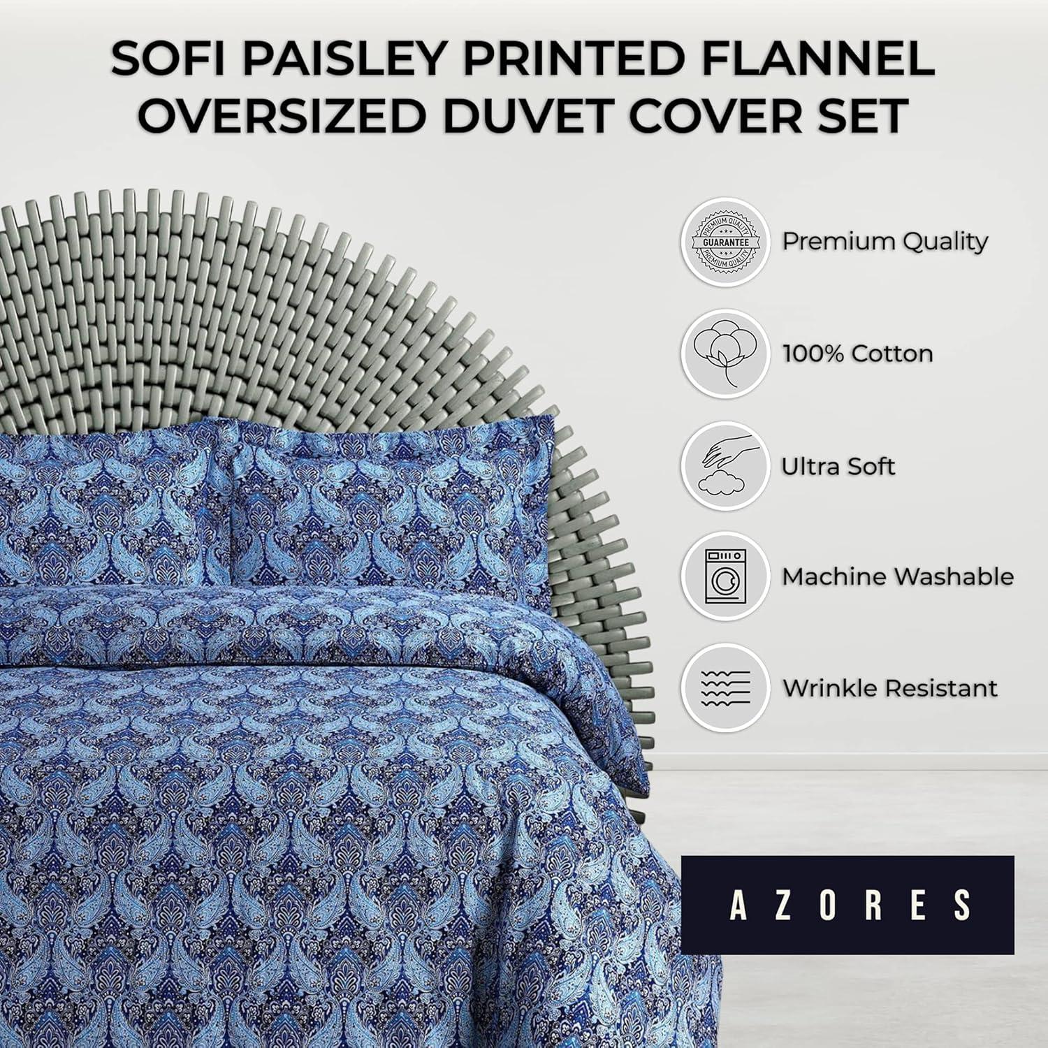 Azores Solid Or Printed Flannel Duvets Flannel Duvet Cover Set