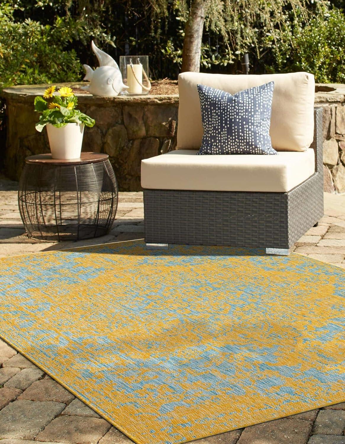 Jill Zarin Outdoor Dubai Medallion Woven Area Rug