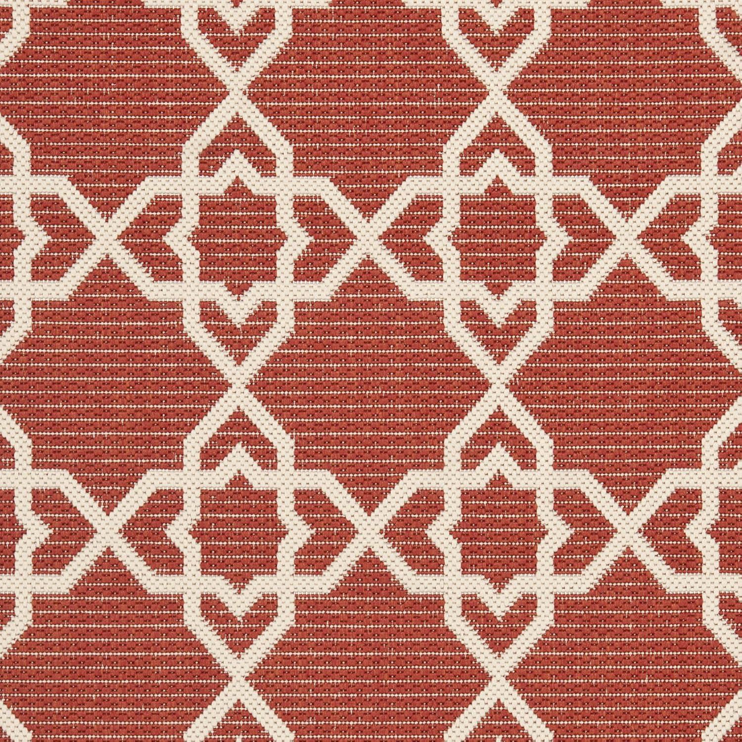 Courtyard CY6032 Power Loomed Indoor and Outdoor Accent Rug - Red/Beige - 2'7"x5' - Safavieh