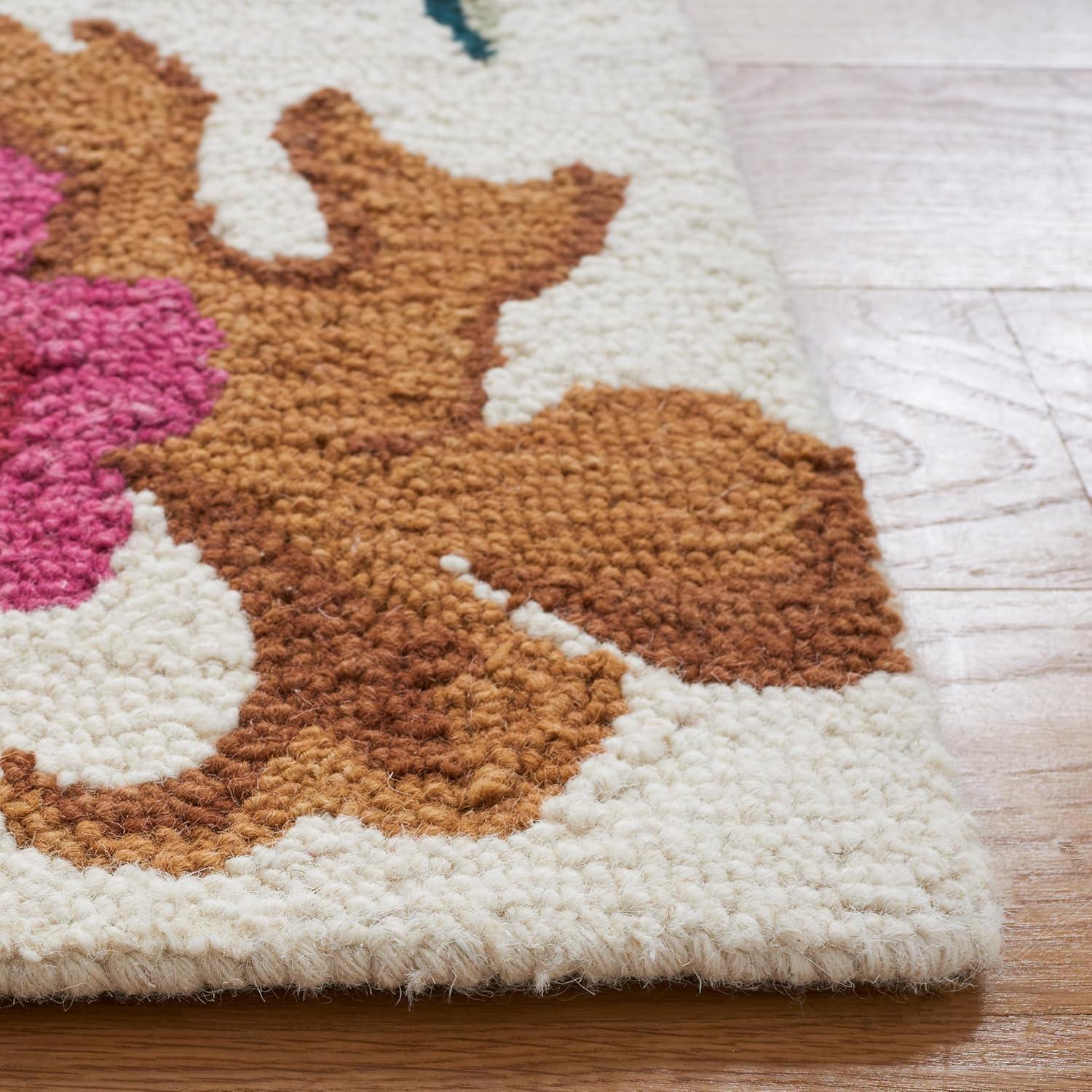 SAFAVIEH Jardin Jamaar Floral Wool Area Rug, Ivory/Pink, 8' x 10'