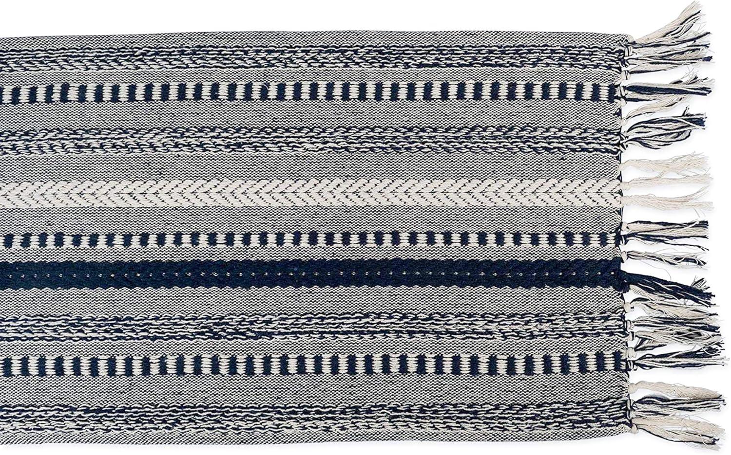 Navy Braided Stripe Table Runner 15x108