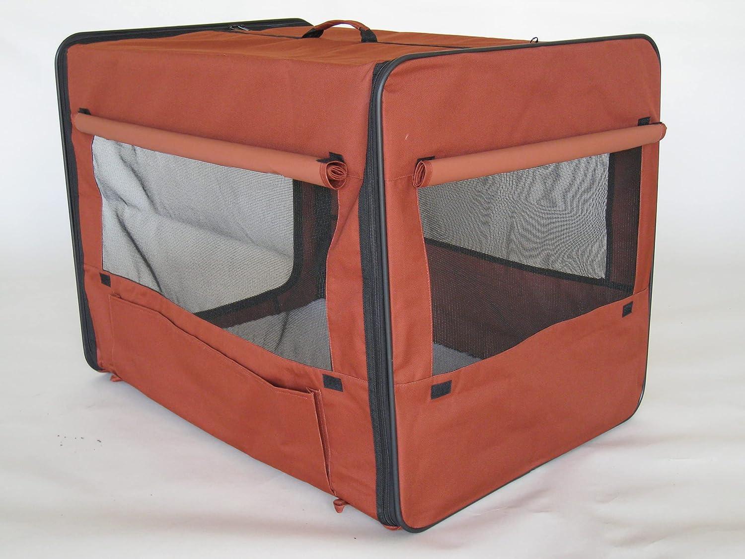 Go Pet Club Folding Soft Dog Crate 18" to 43" Long - Brown - AB18