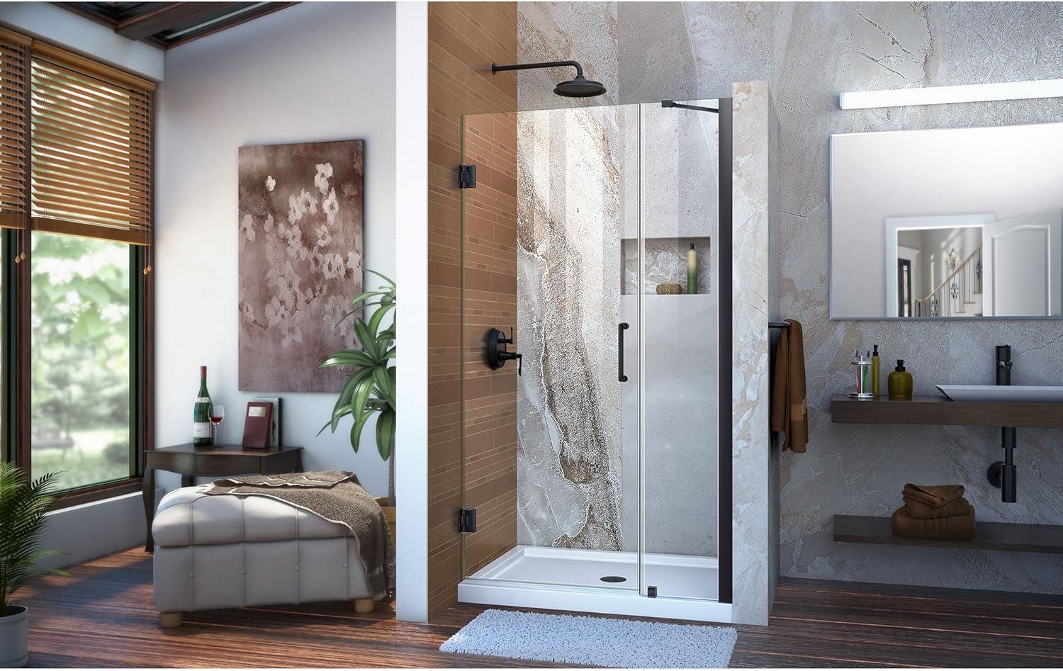 Unidoor 39" W x 72" HHinged Frameless Shower Door with ClearMax™ Technology