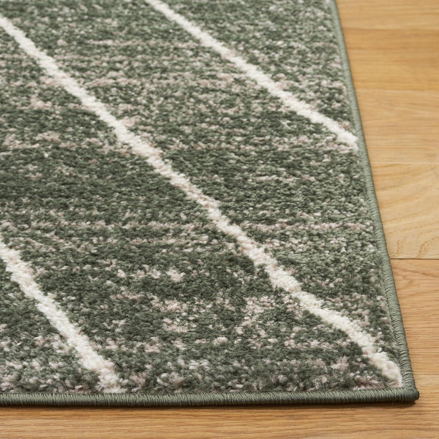 SAFAVIEH Adirondack Evonne Geometric Area Rug, Dark Green/Ivory, 6' x 9'
