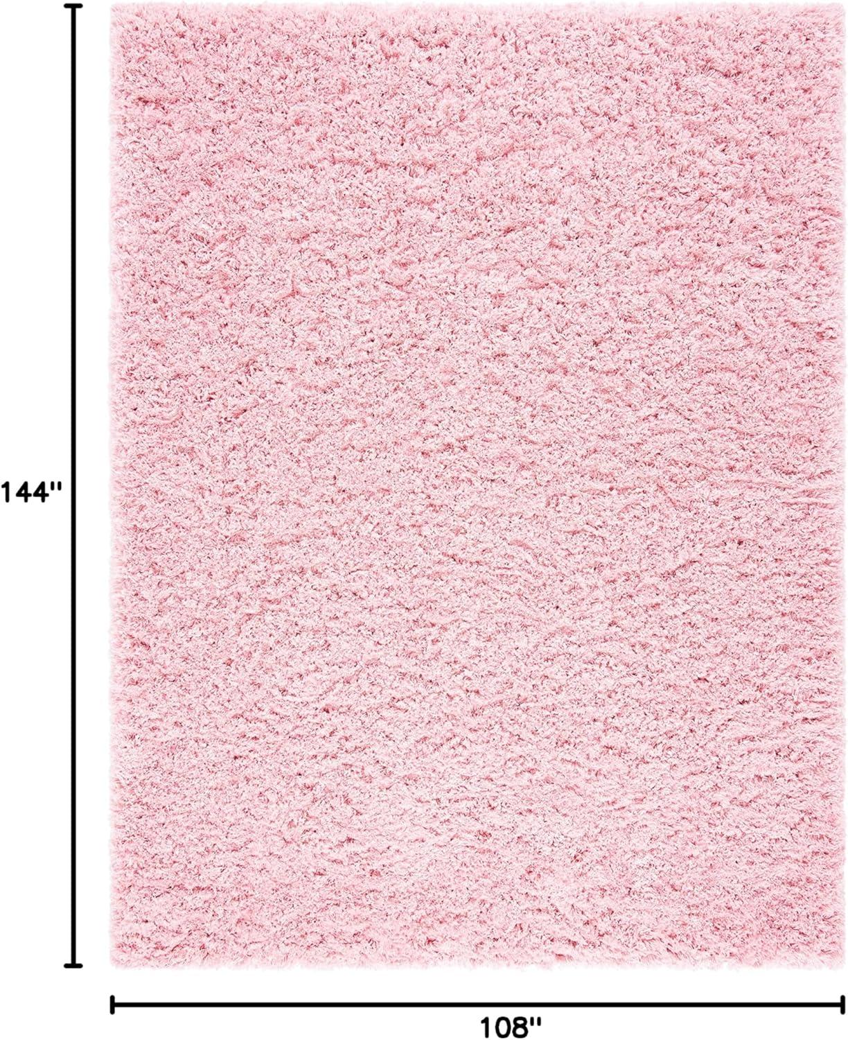 Blue 9' x 12' Solid Shag Synthetic Area Rug